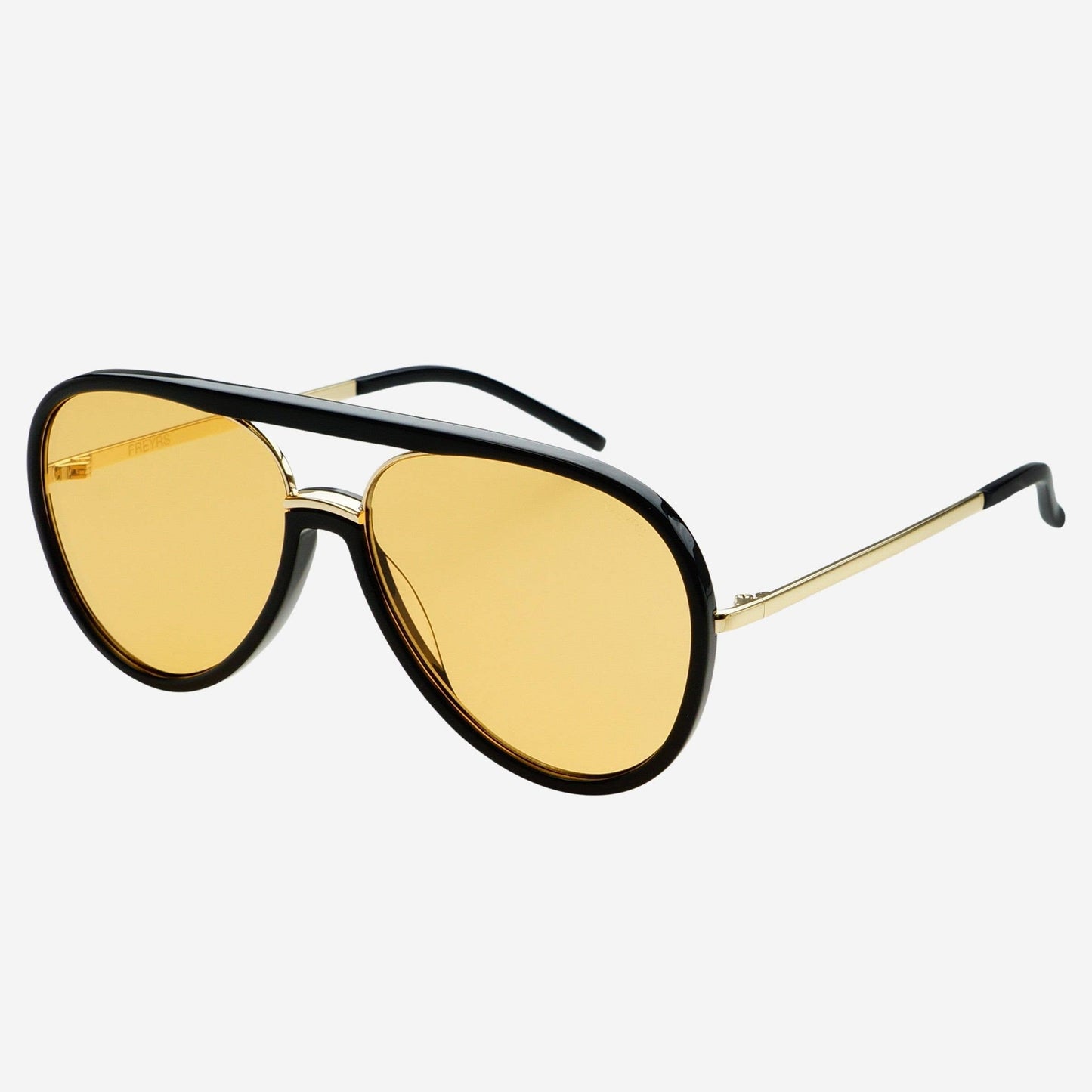 Shay Unisex Aviator Sunglasses| Black - Soft Amber