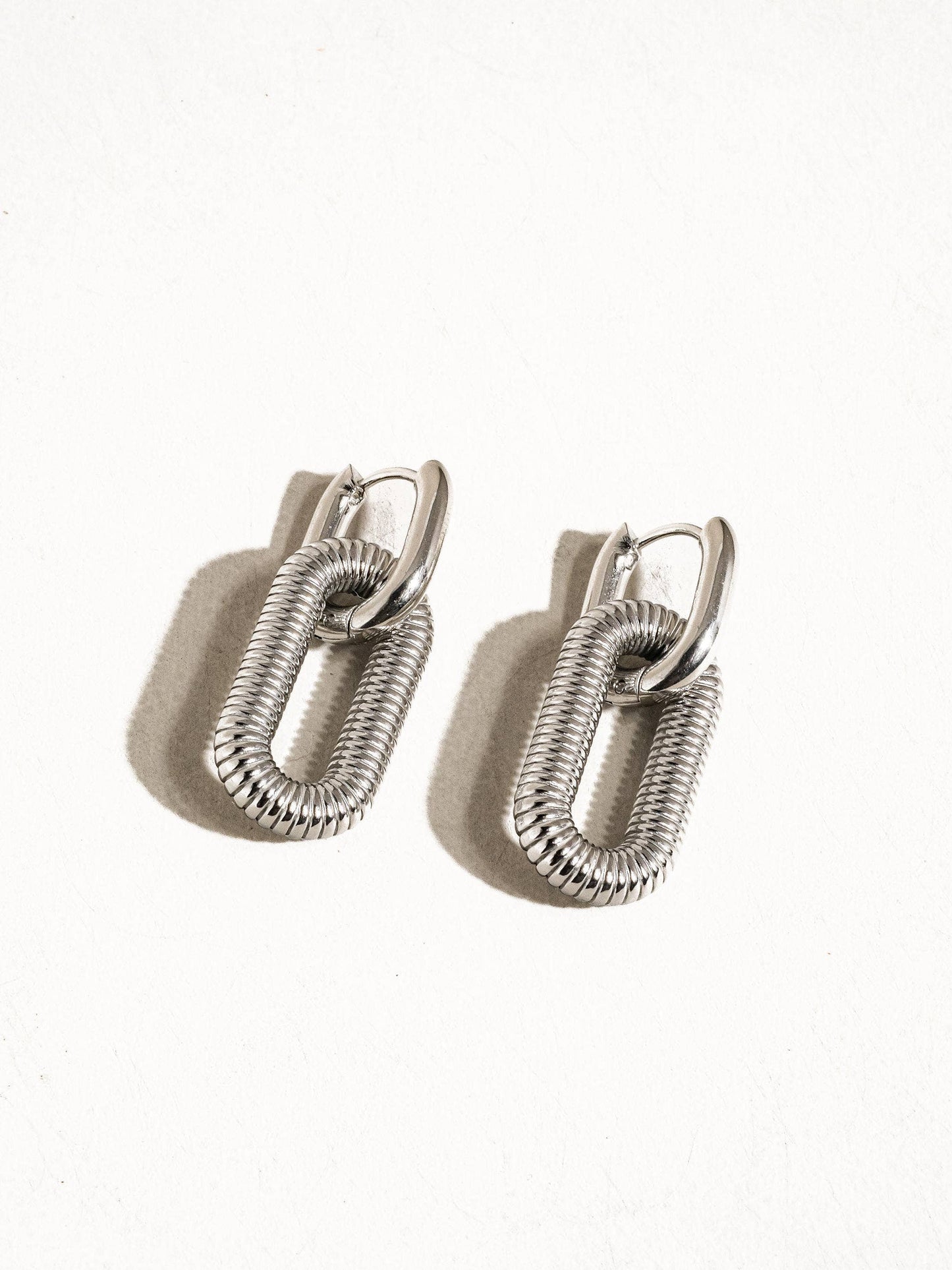 Kate Double Chain Hoop Earring | Silver