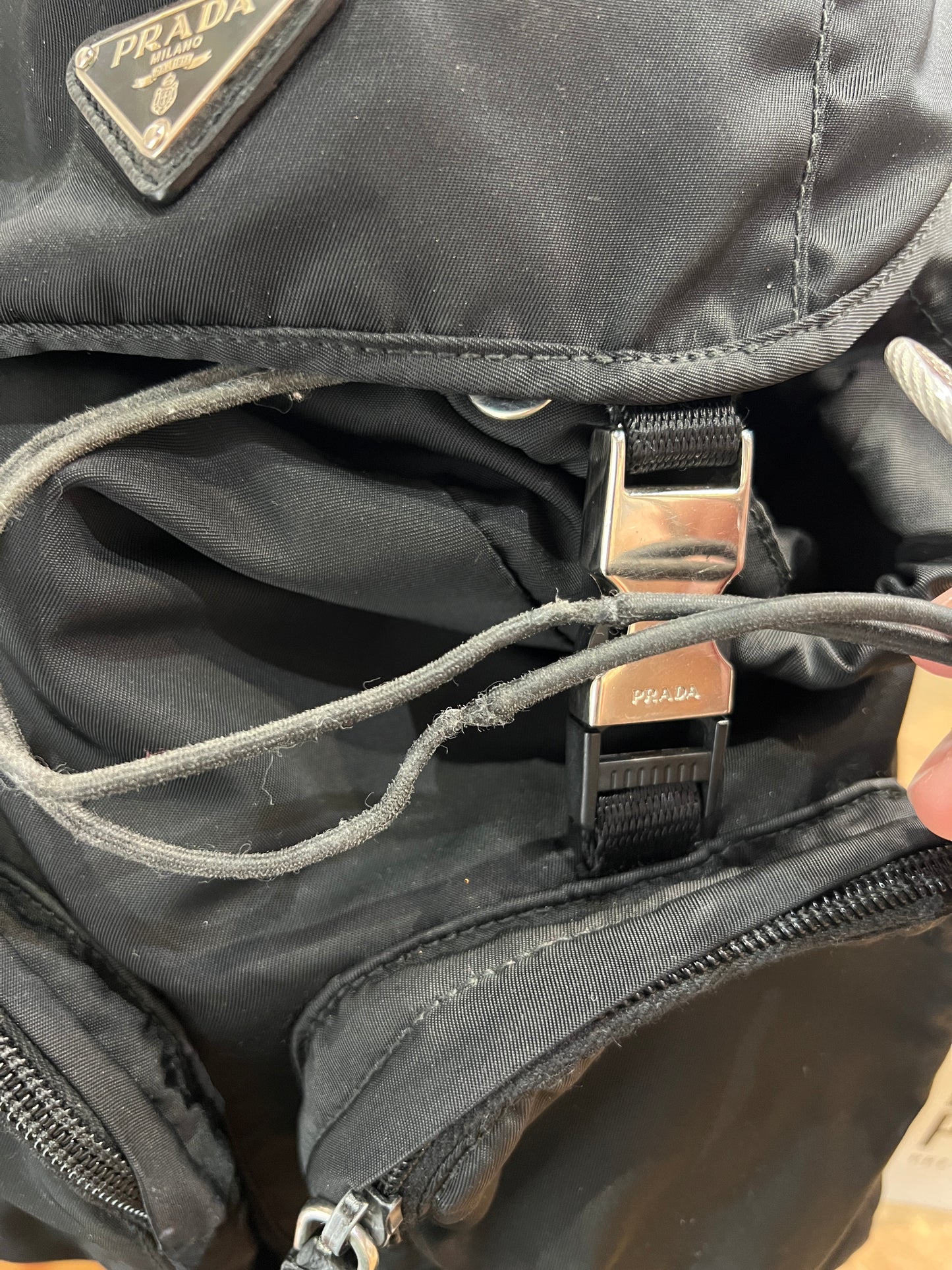 Prada Drawstring Nylon Backpack