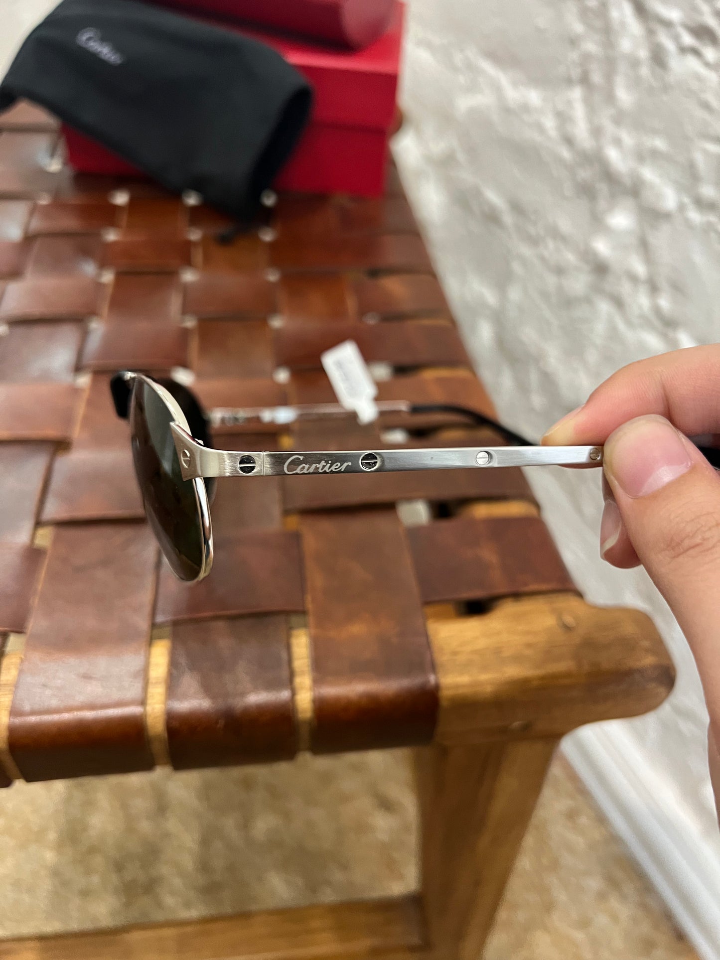 Cartier Metal Santos Dumont Aviator Sunglasses