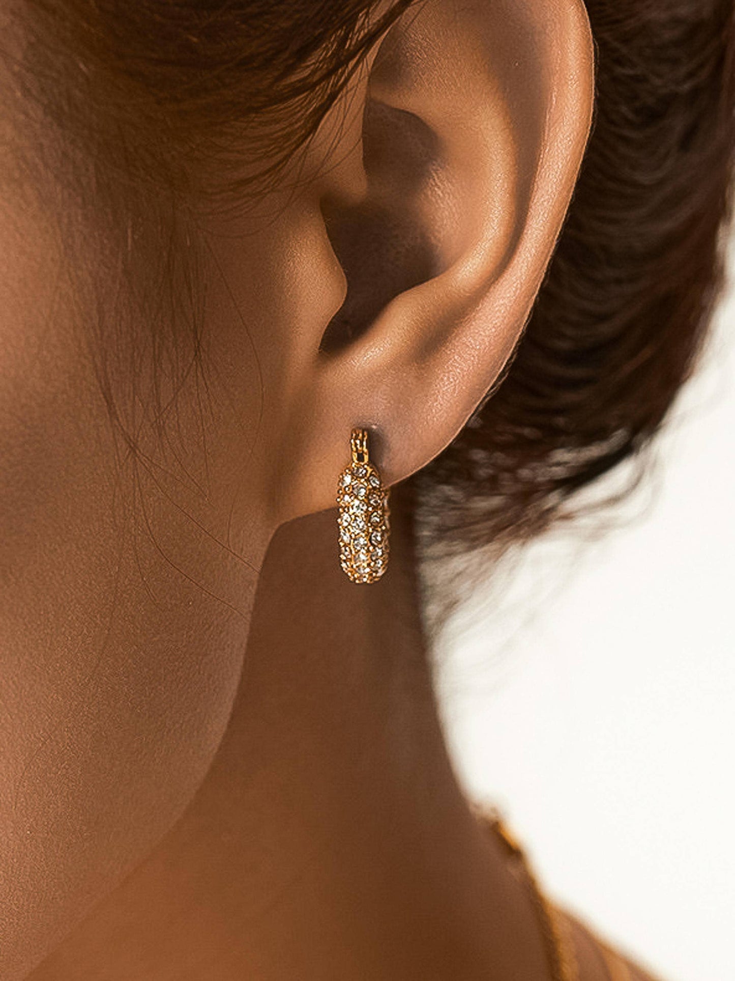 Joleen Glam Cubic Zirconia Hoop Earring