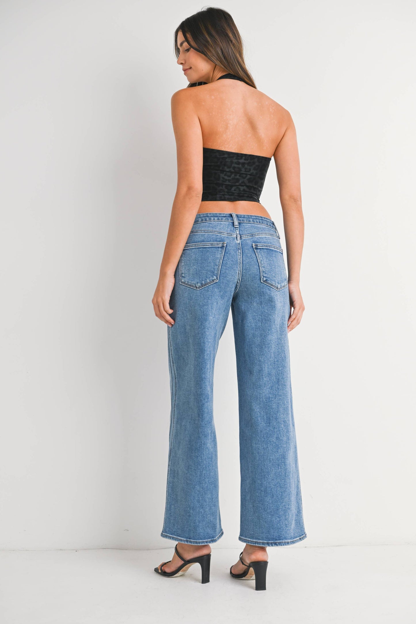 Seamed Wide Leg Jeans