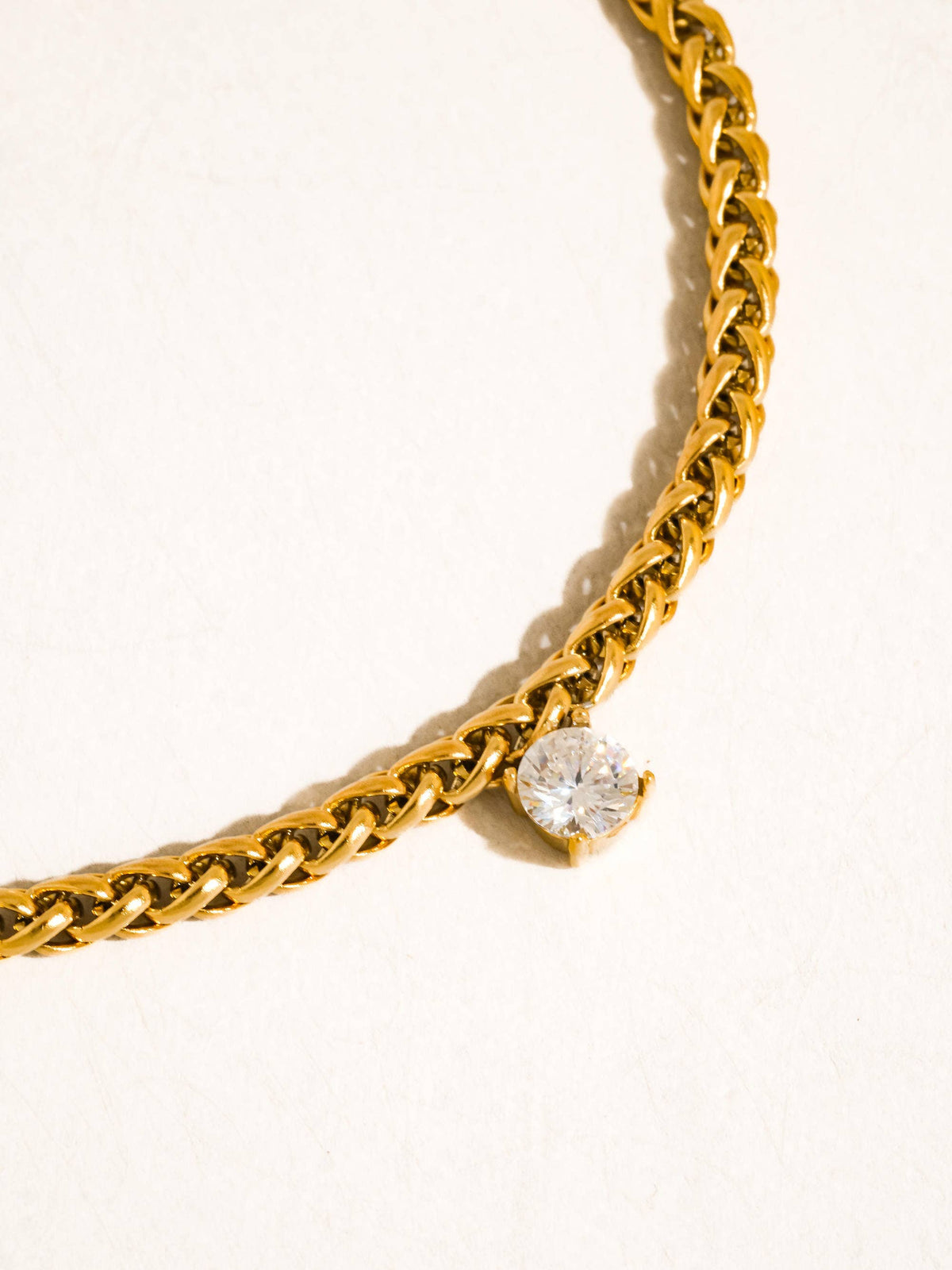 Indy CZ Charm Braided Bracelet