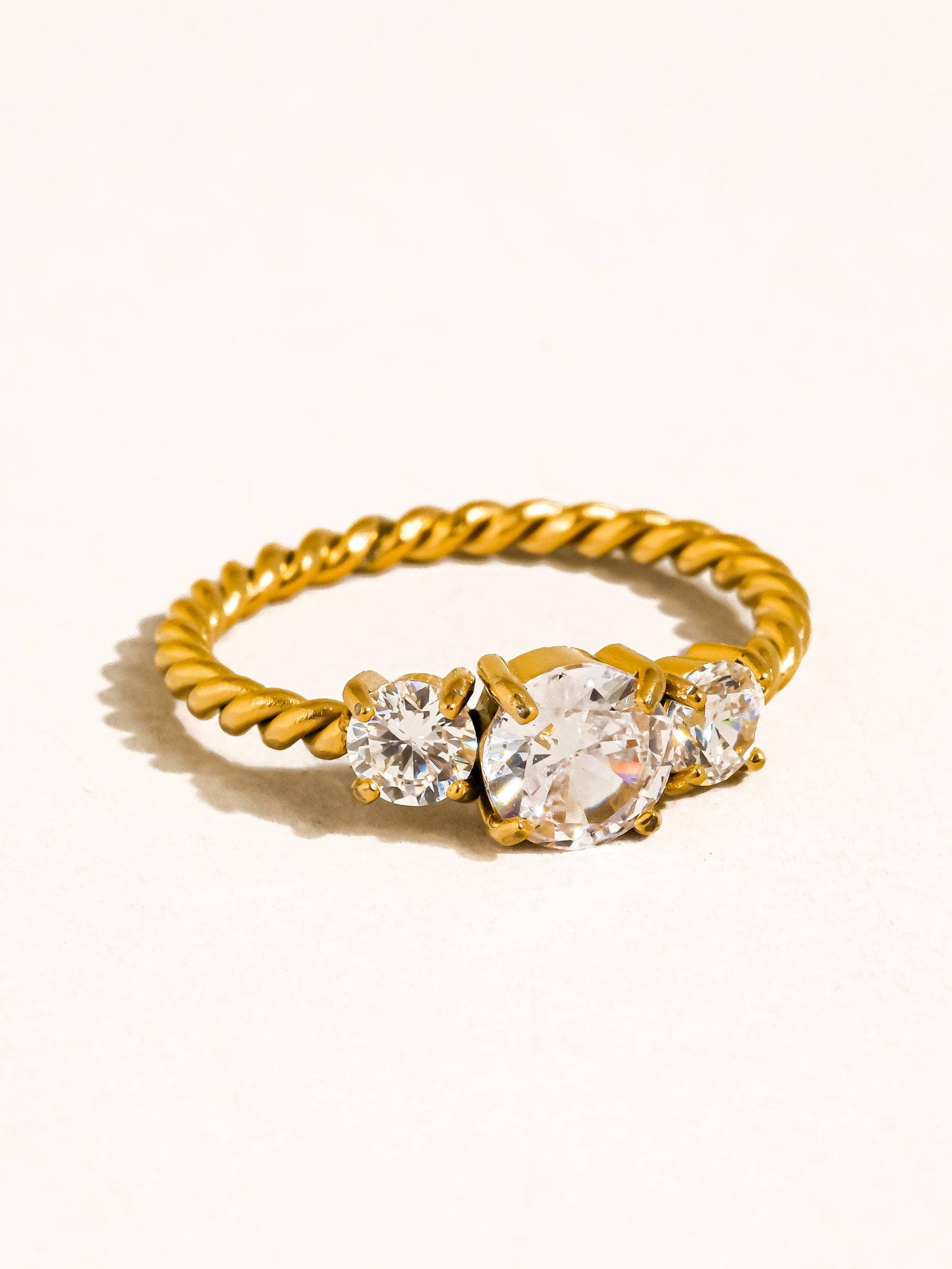 Moira CZ Statement Ring: Yellow Gold