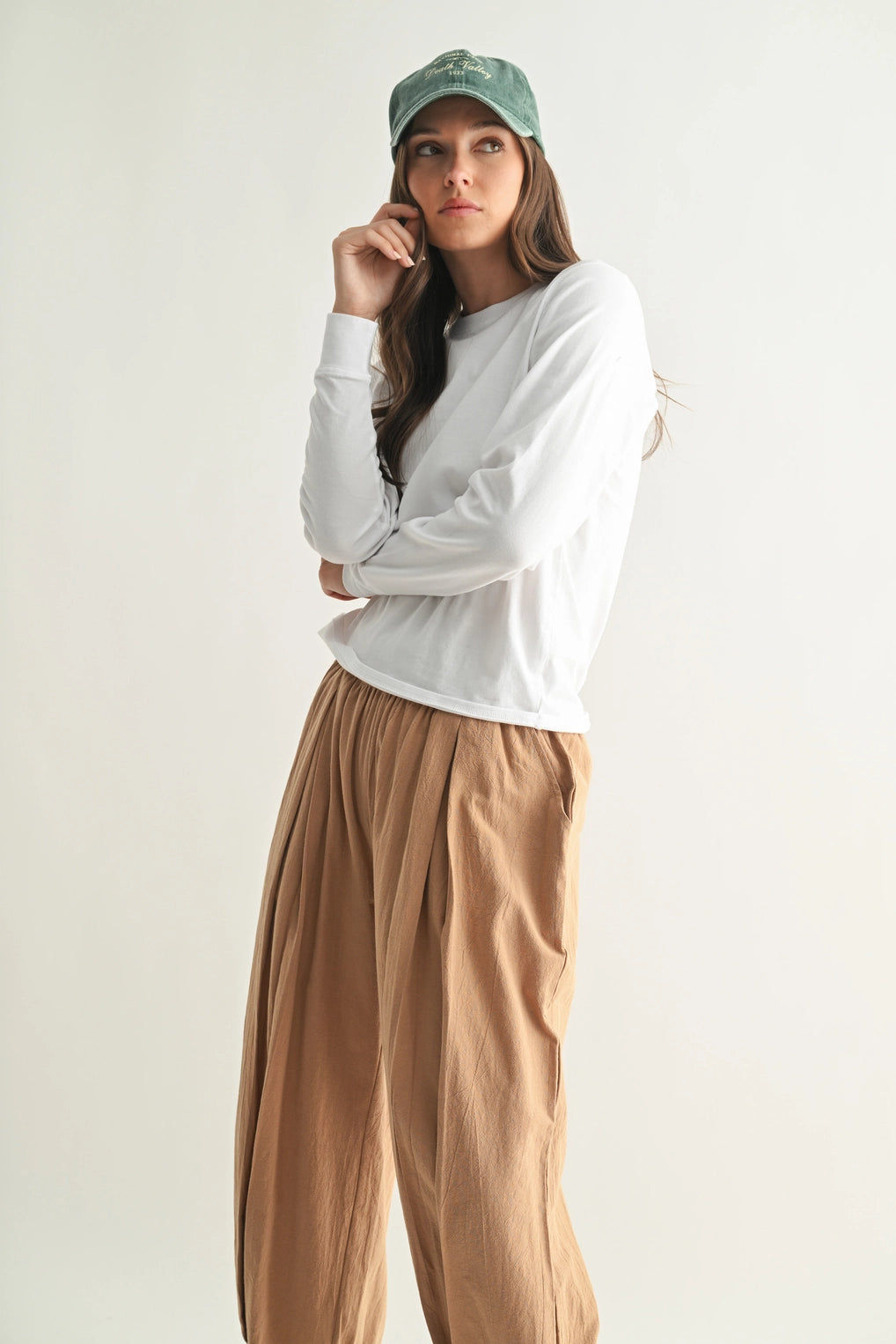 Stonewash Pima Cotton Boxy Long Sleeve