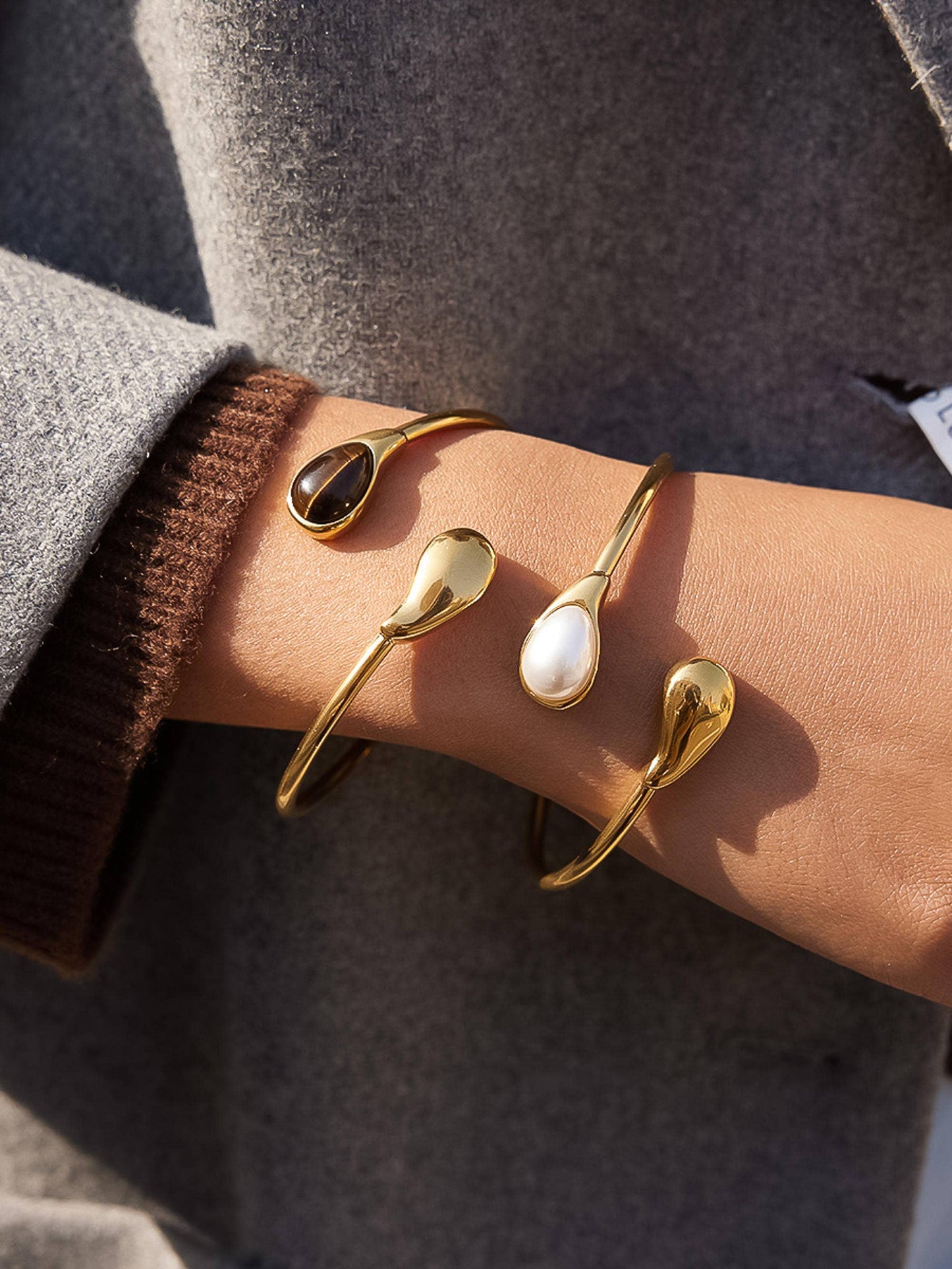 Harbor 1 Open Cuff Stone Bracelet