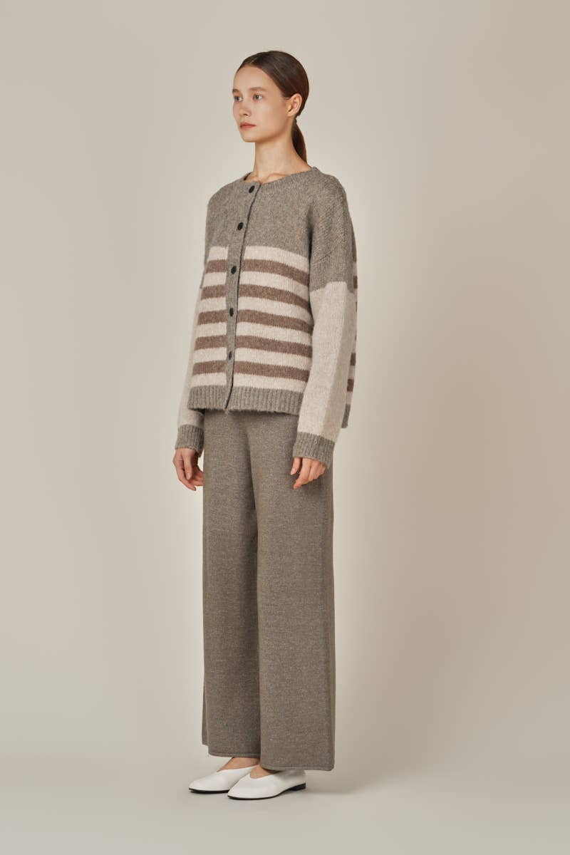 Straight Leg Knit Pants | Field Grey