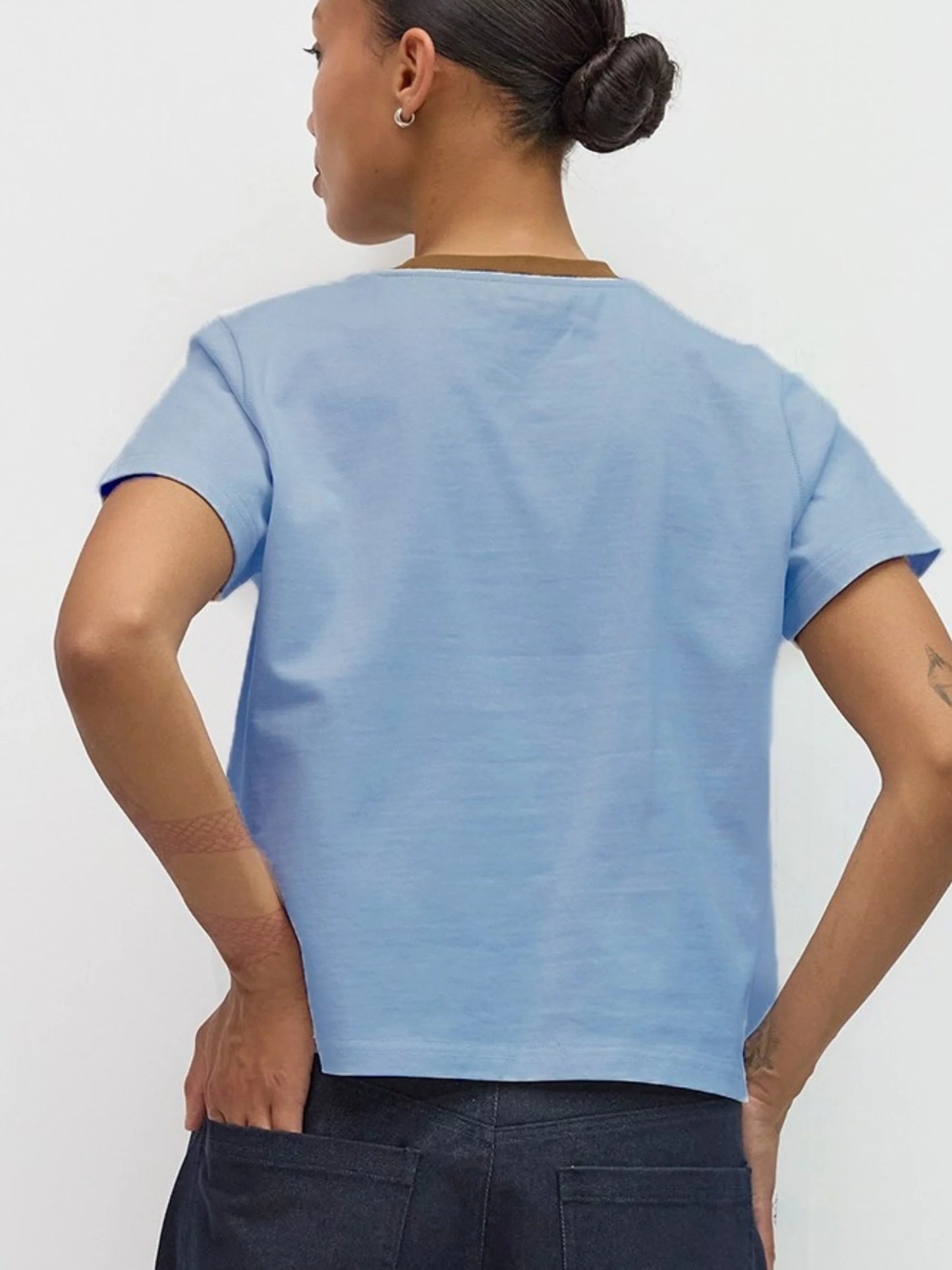 The Chloe Top |  Blue-Brown