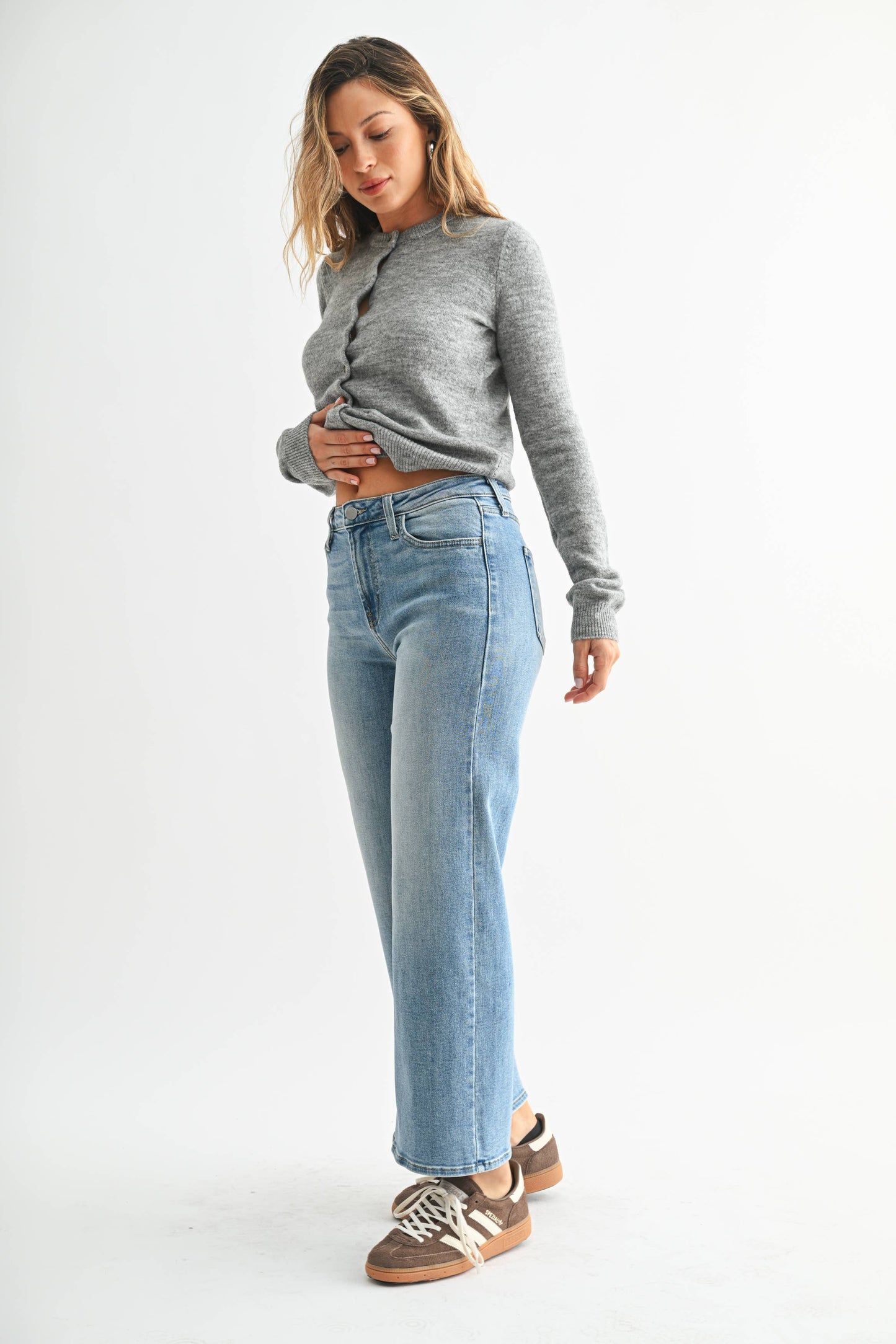 The Slim Wide Leg | Medium Denim