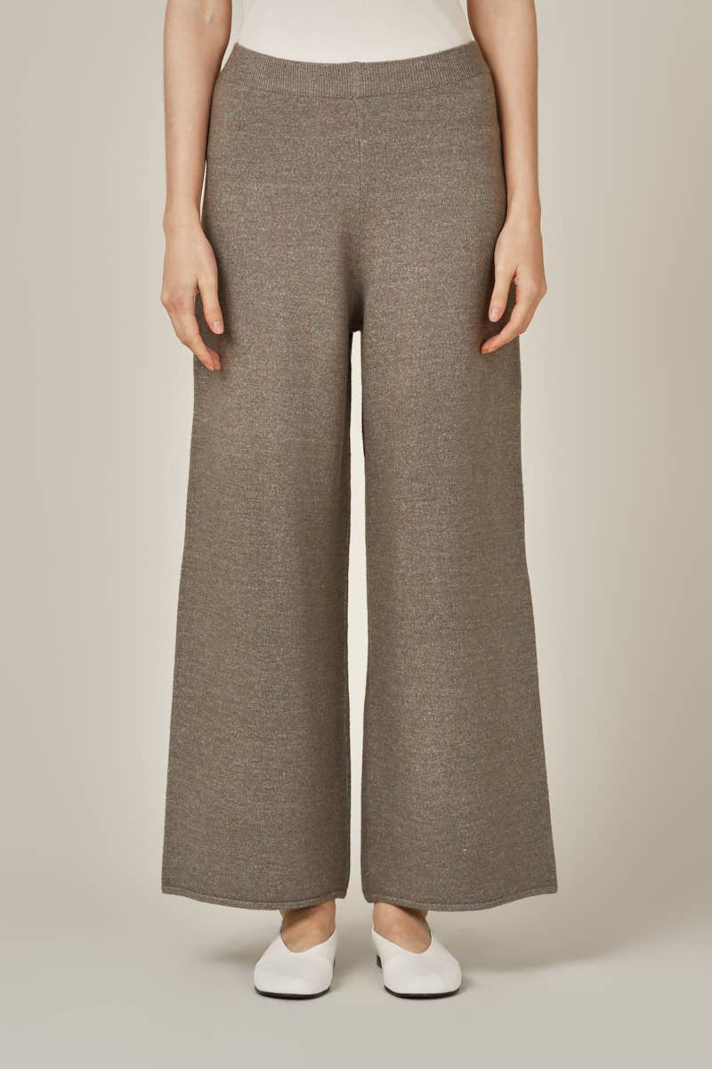 Straight Leg Knit Pants | Field Grey
