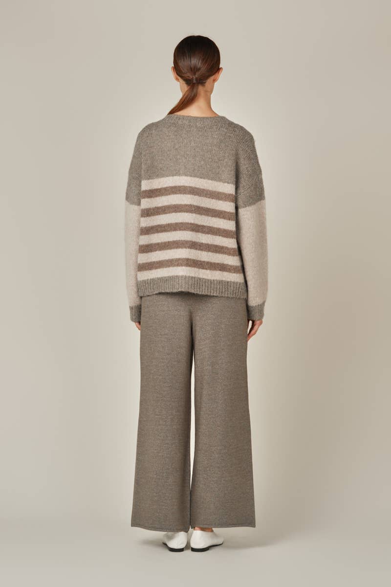 Straight Leg Knit Pants | Field Grey
