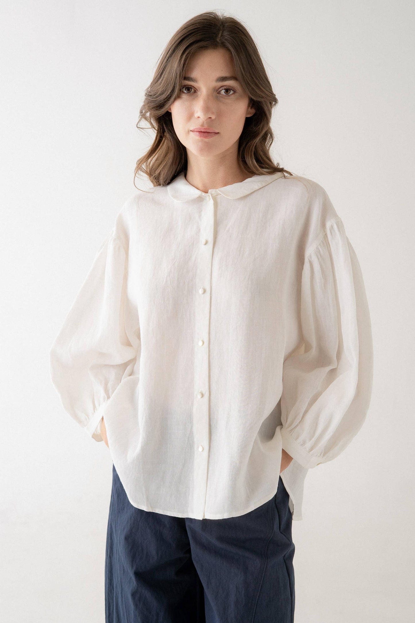 Modern Heirloom Ramie Blouse | White