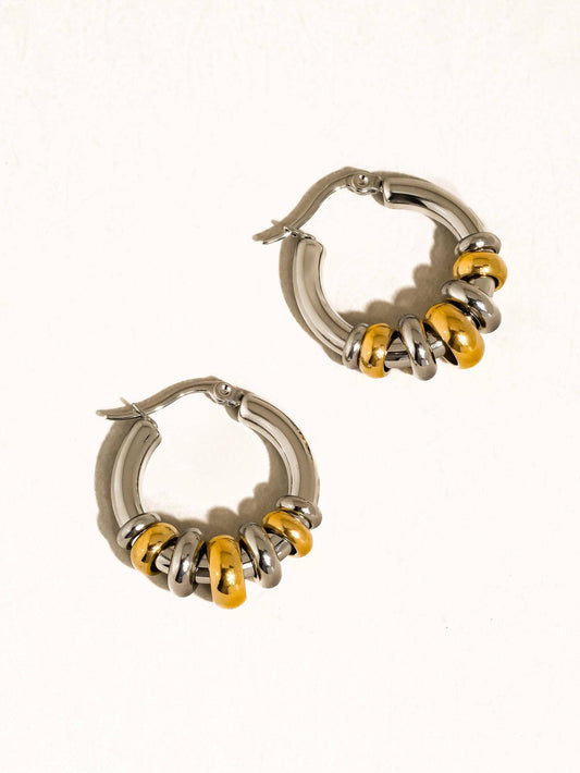 Novine Two Tone Hoop Earring\