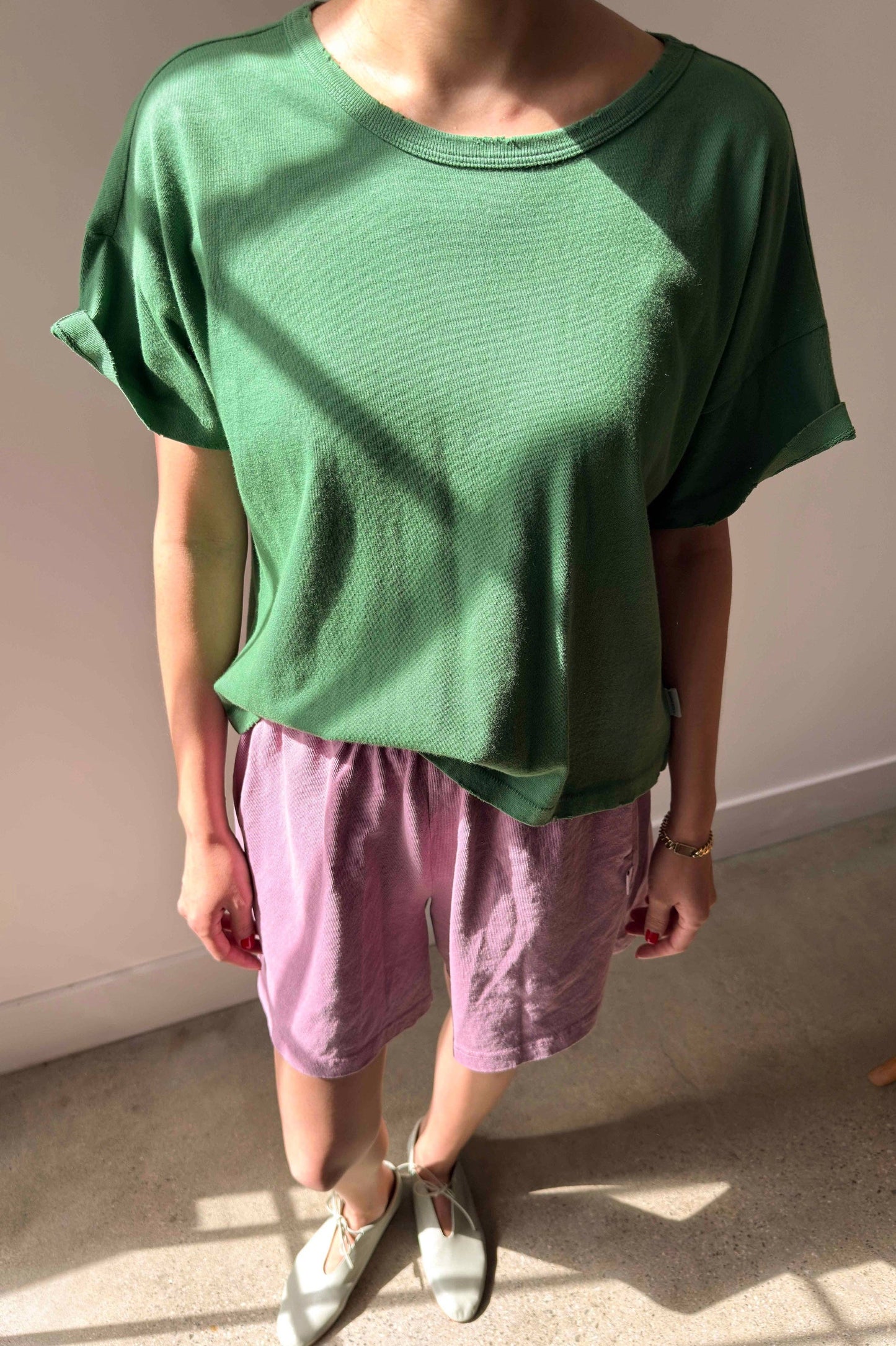 Vintage Fille Tee (2S-2M-1L): Avocado / 2S-2M-1L