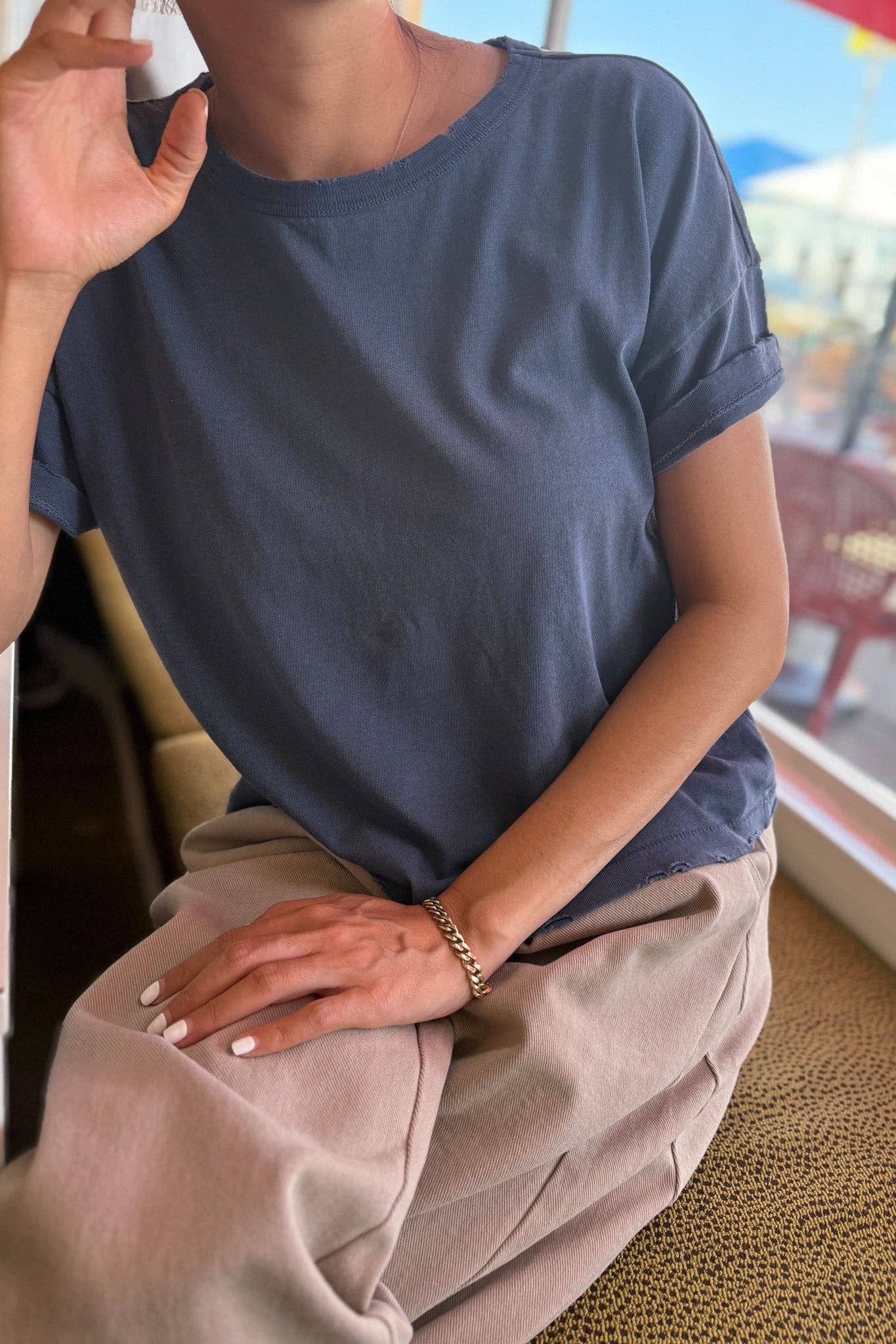 Vintage Fille Tee | Vintage Navy