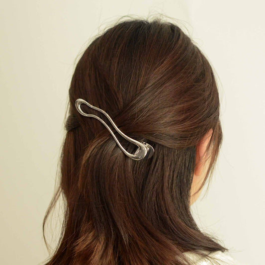Long Metal Hair Claw Clip | Silver