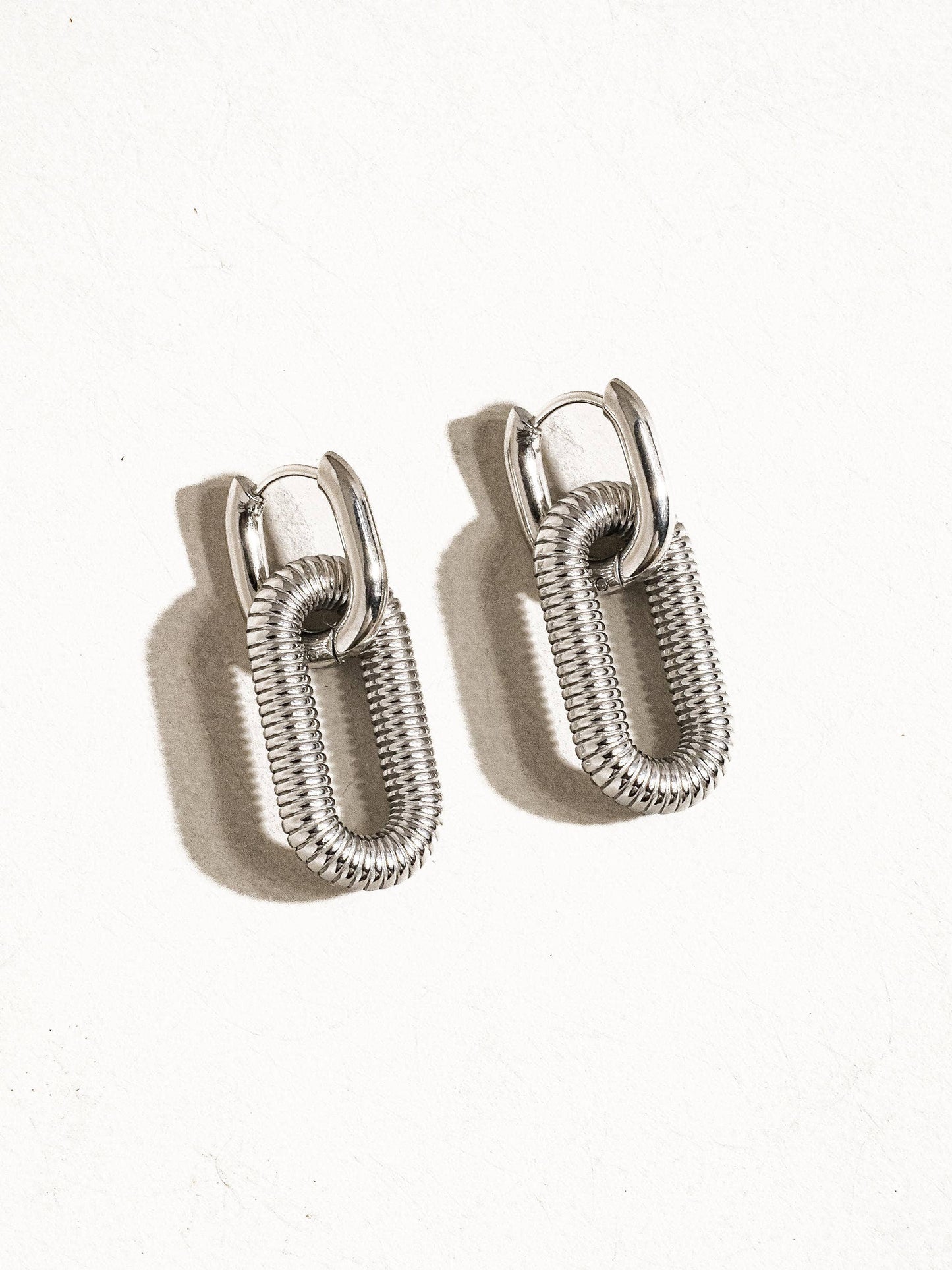 Kate Double Chain Hoop Earring | Silver