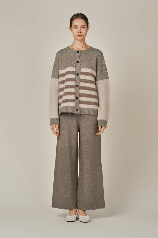 Straight Leg Knit Pants | Field Grey
