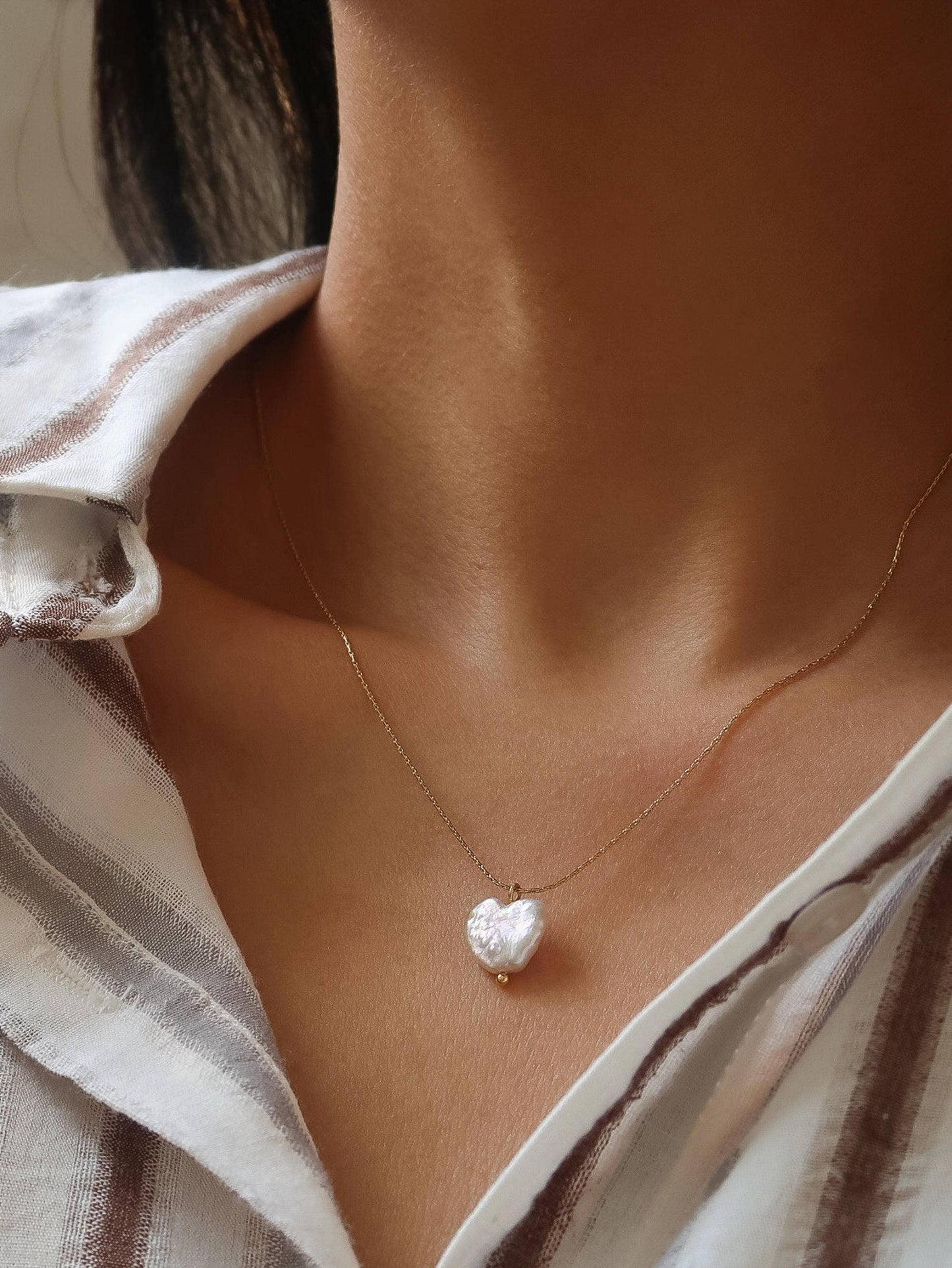 Freshwater Pearl  Heart Necklace