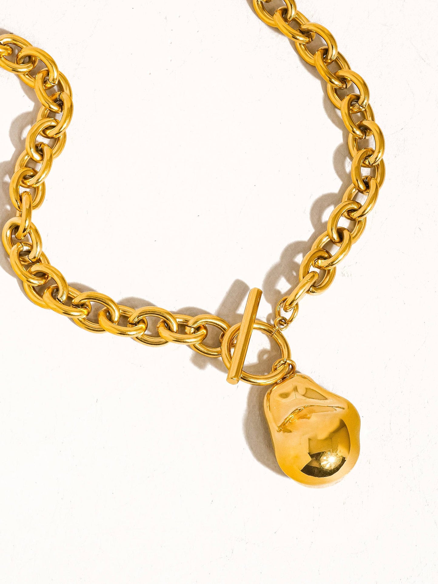 Ciel Large Pearl Chain Necklace | Yellow Gold