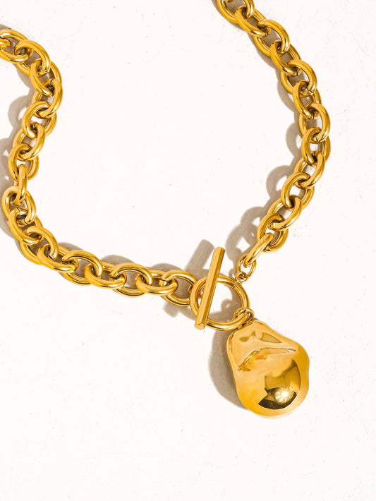 Ciel Large Pearl Chain Necklace | Yellow Gold
