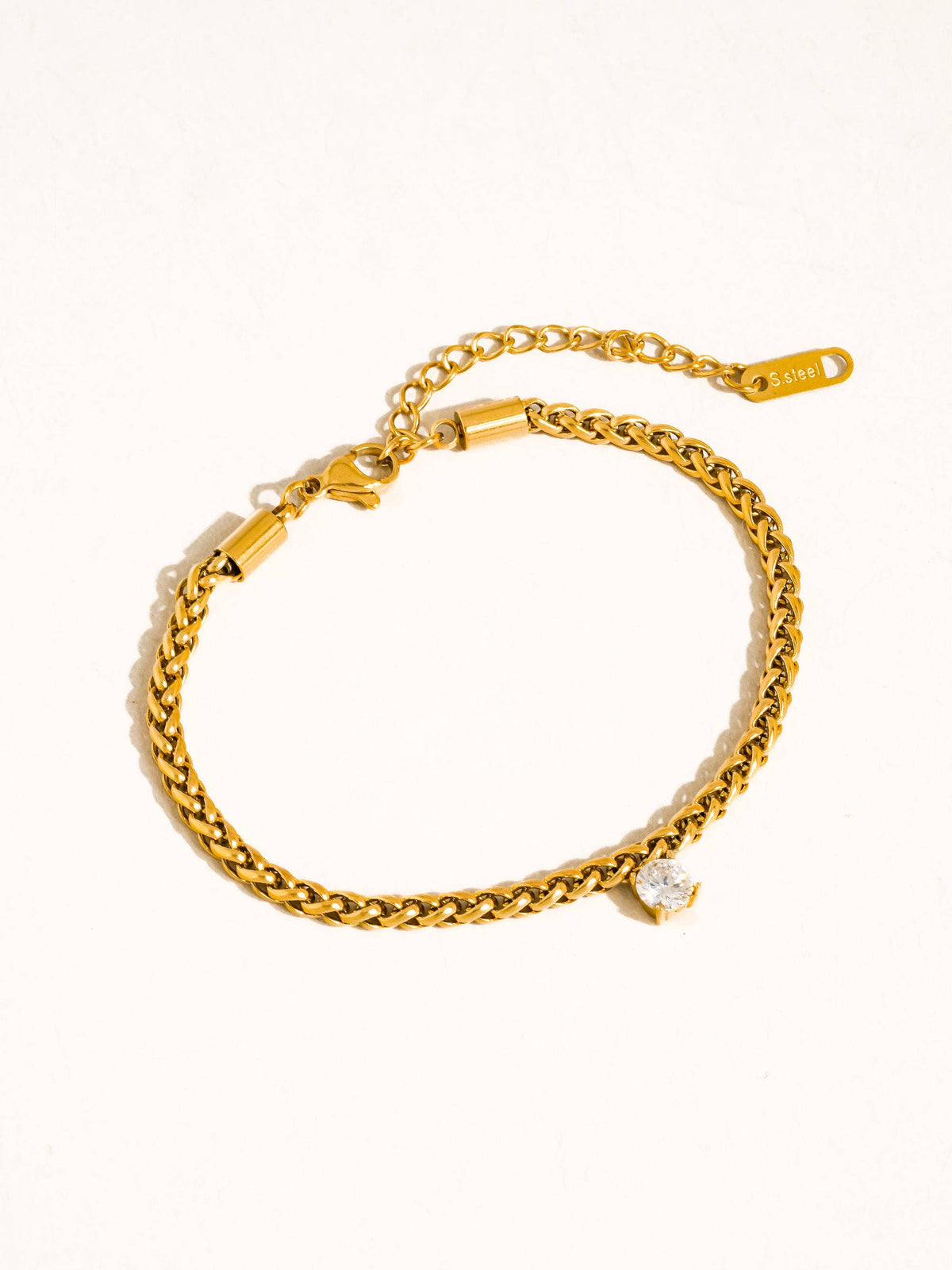 Indy CZ Charm Braided Bracelet