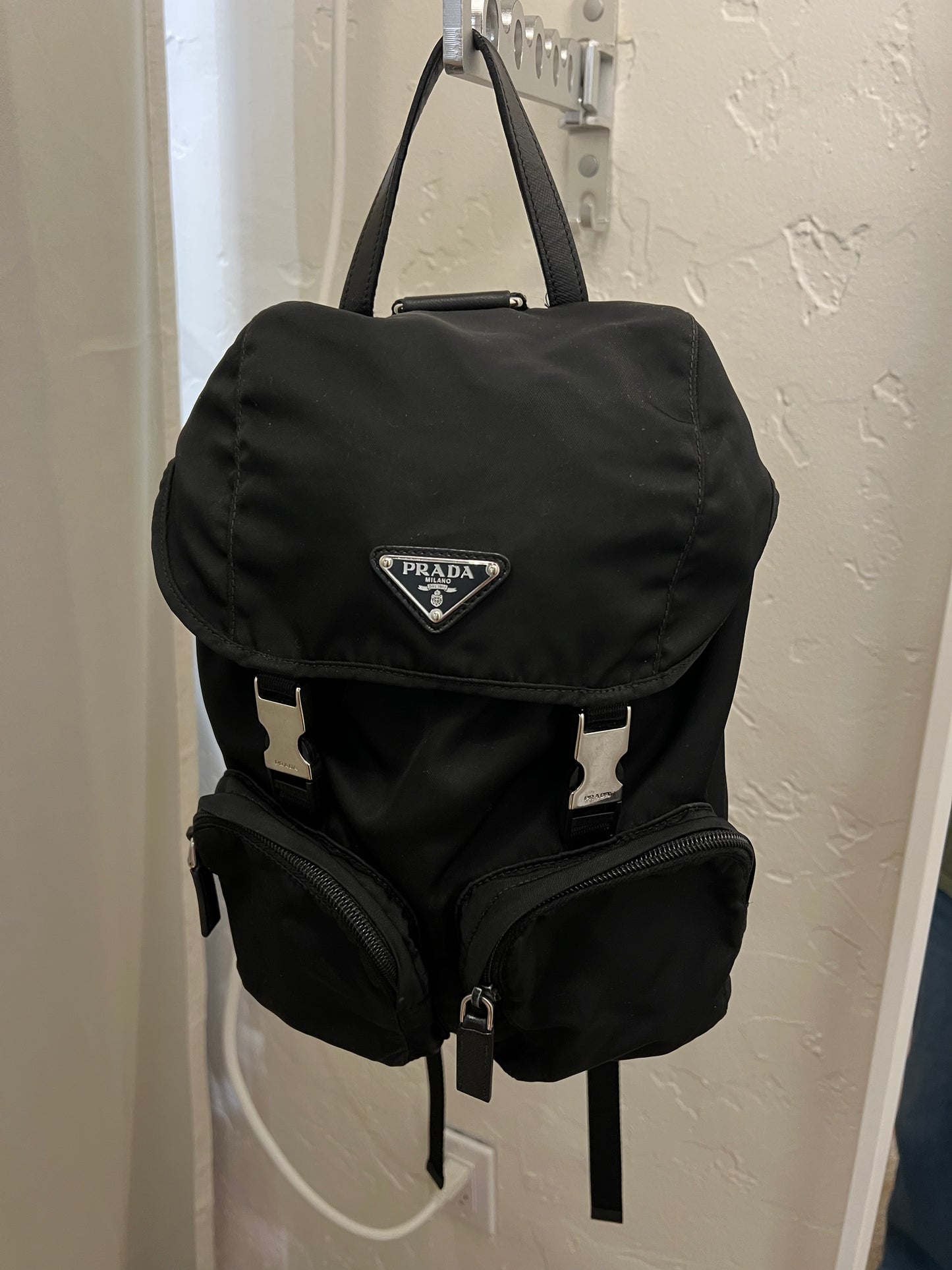 Prada Drawstring Nylon Backpack
