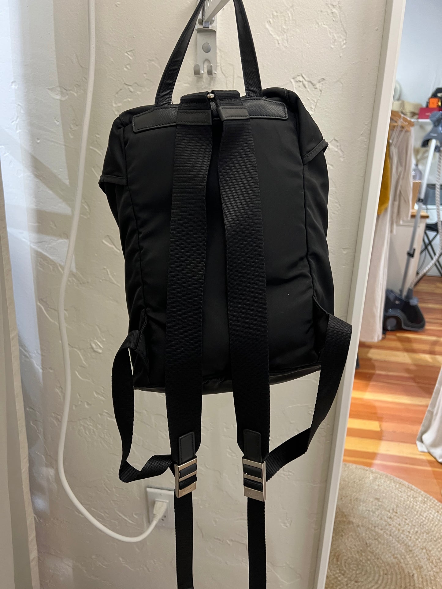 Prada Drawstring Nylon Backpack