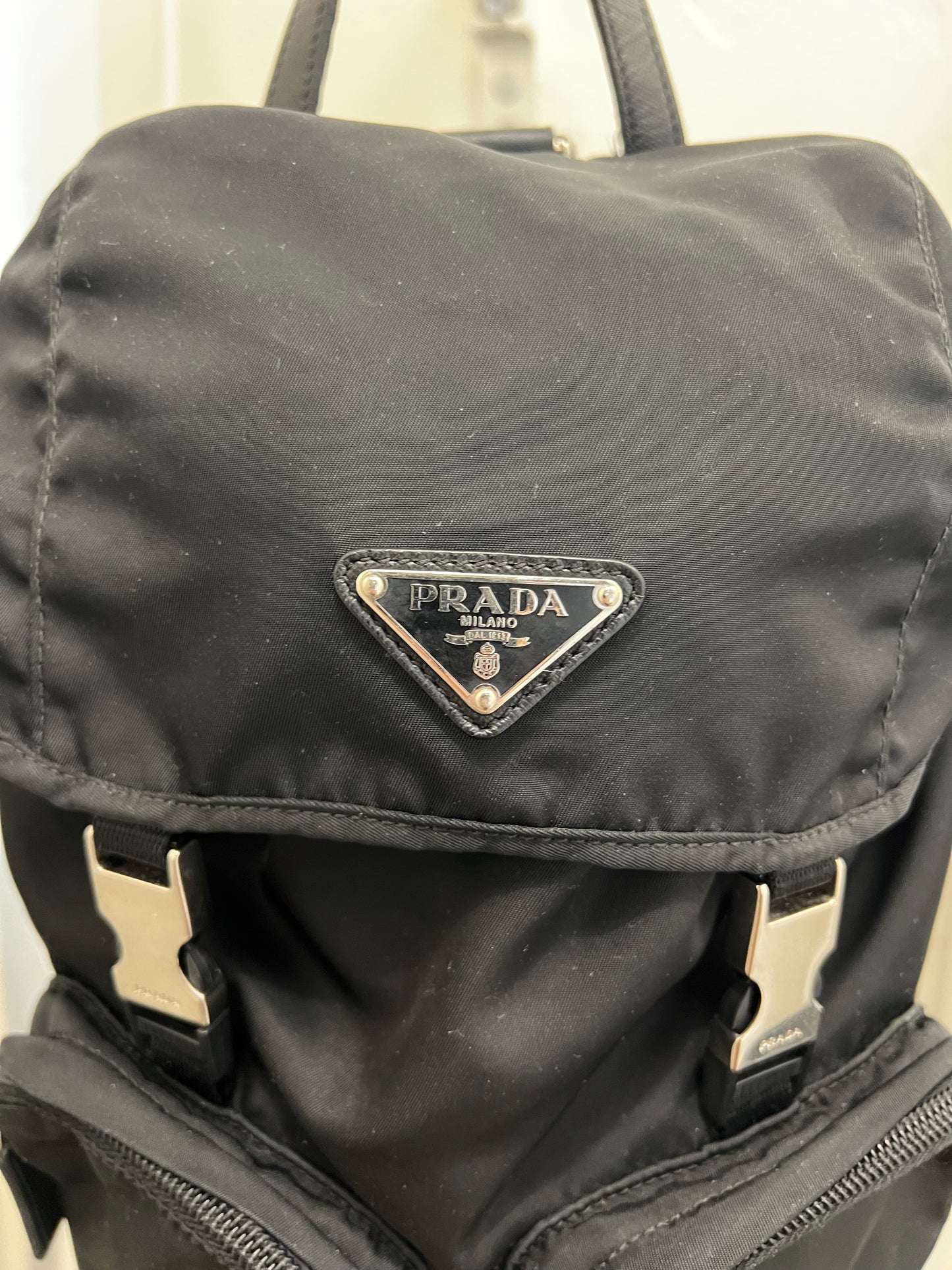 Prada Drawstring Nylon Backpack