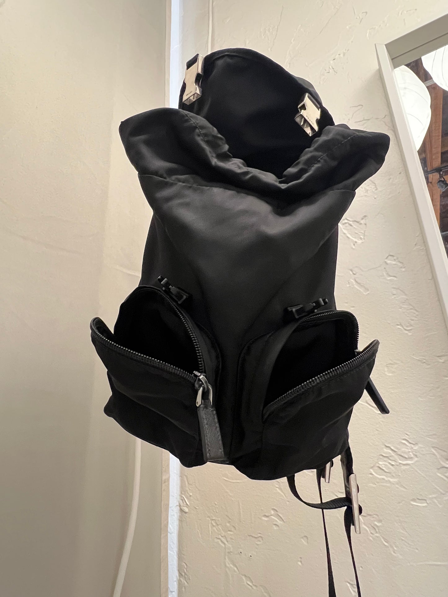 Prada Drawstring Nylon Backpack