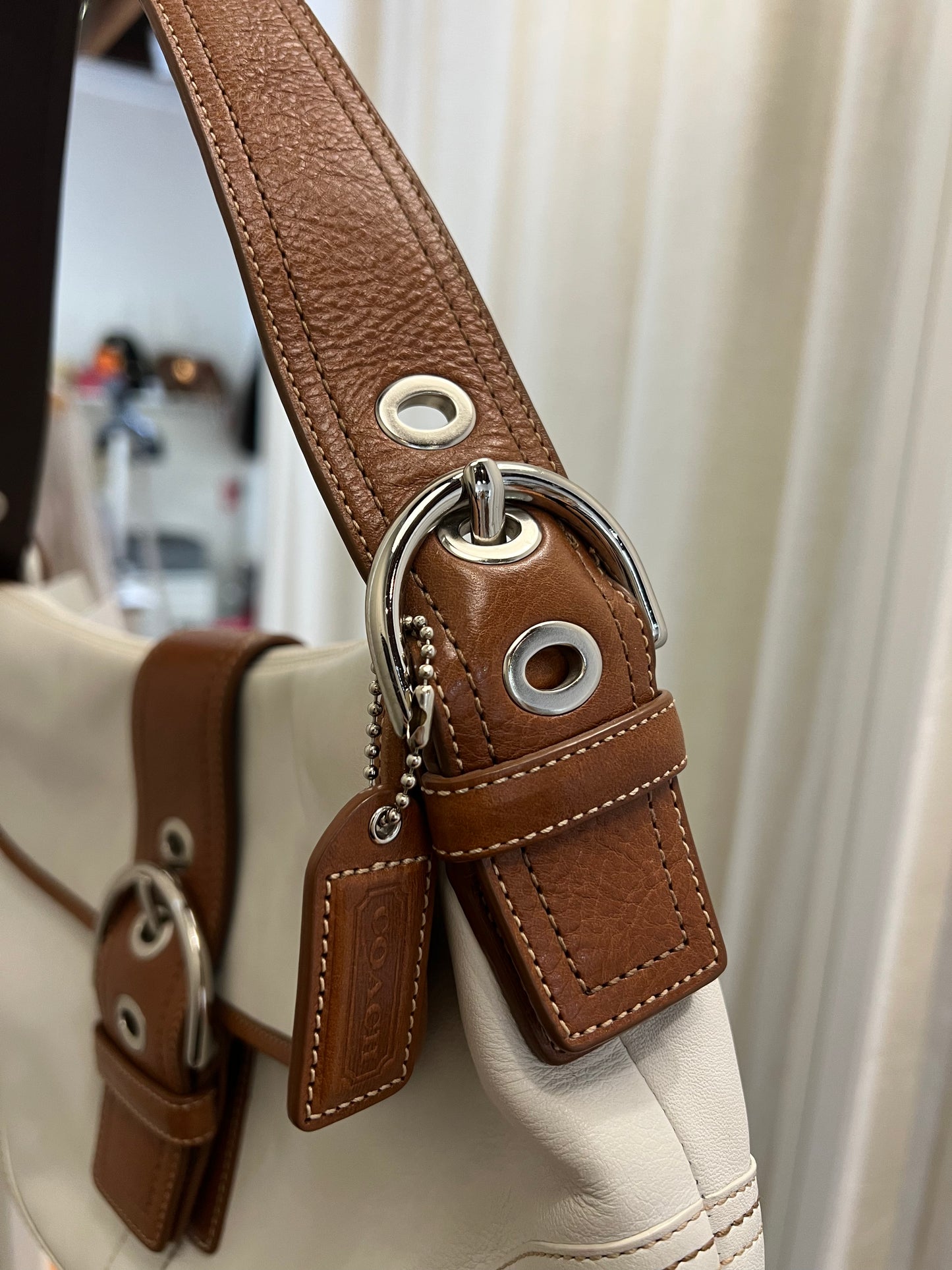 Coach Vintage White/Brown SOHO Shoulder Bag