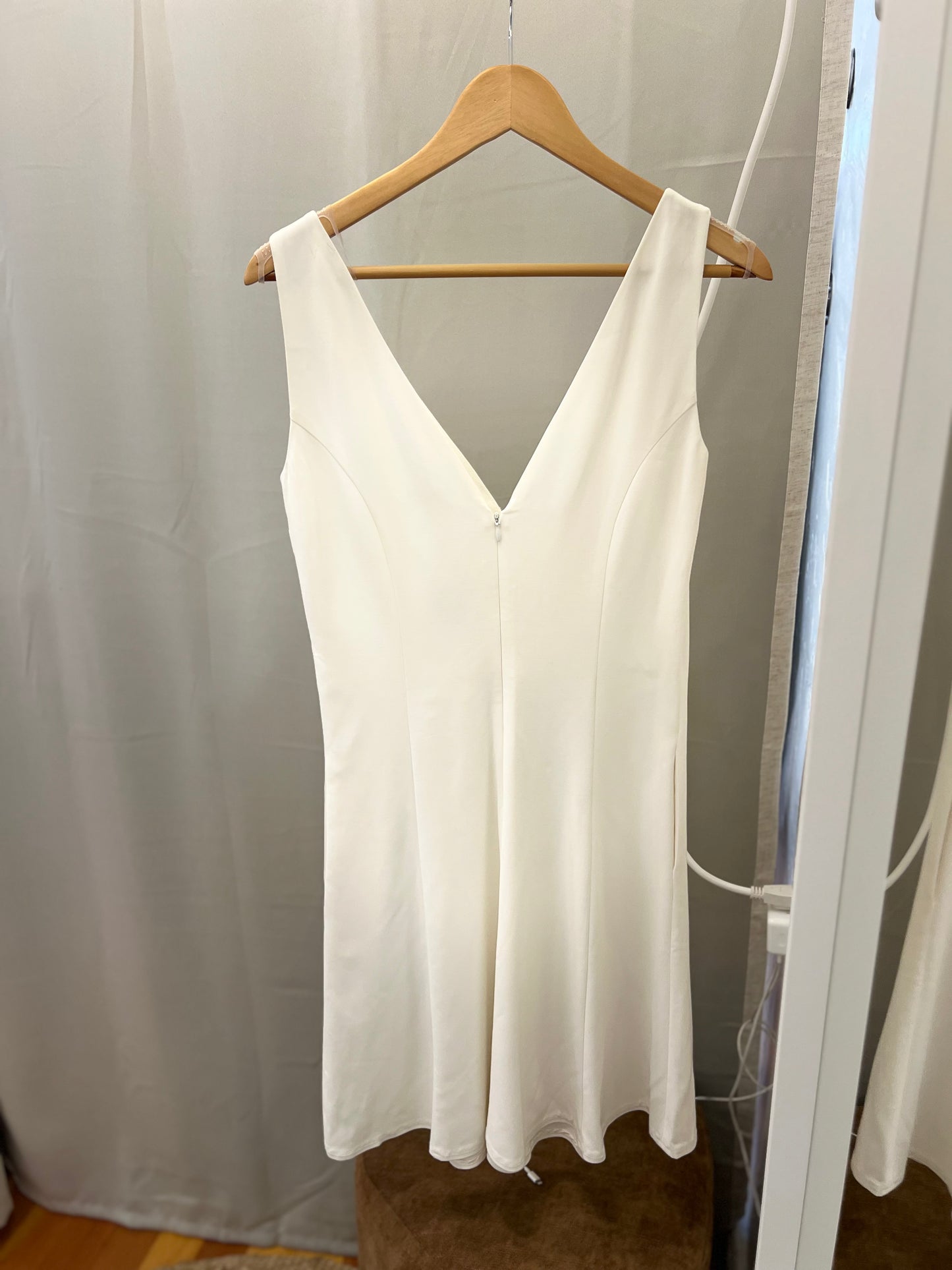 Totême V-Neck Crème Midi Dress