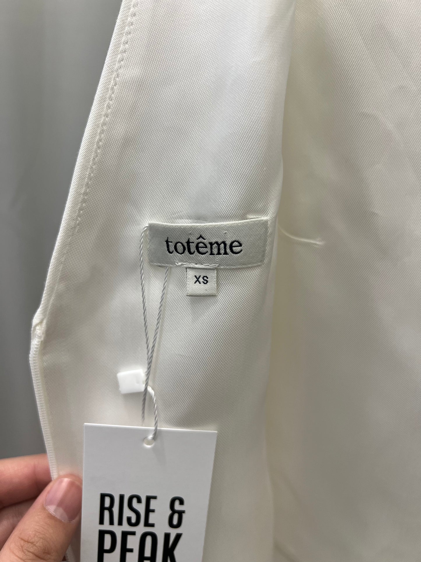 Totême V-Neck Crème Midi Dress