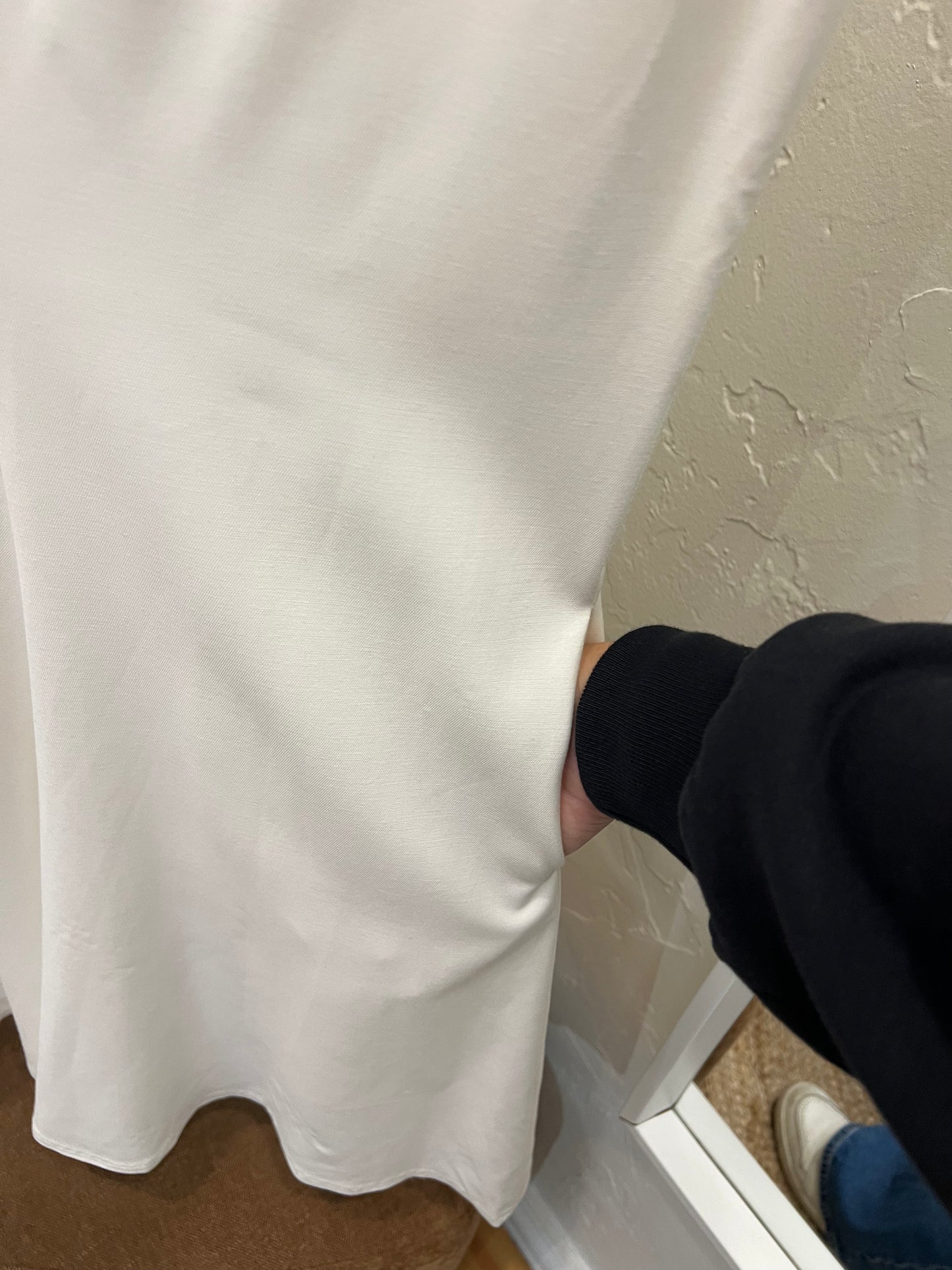 Totême V-Neck Crème Midi Dress