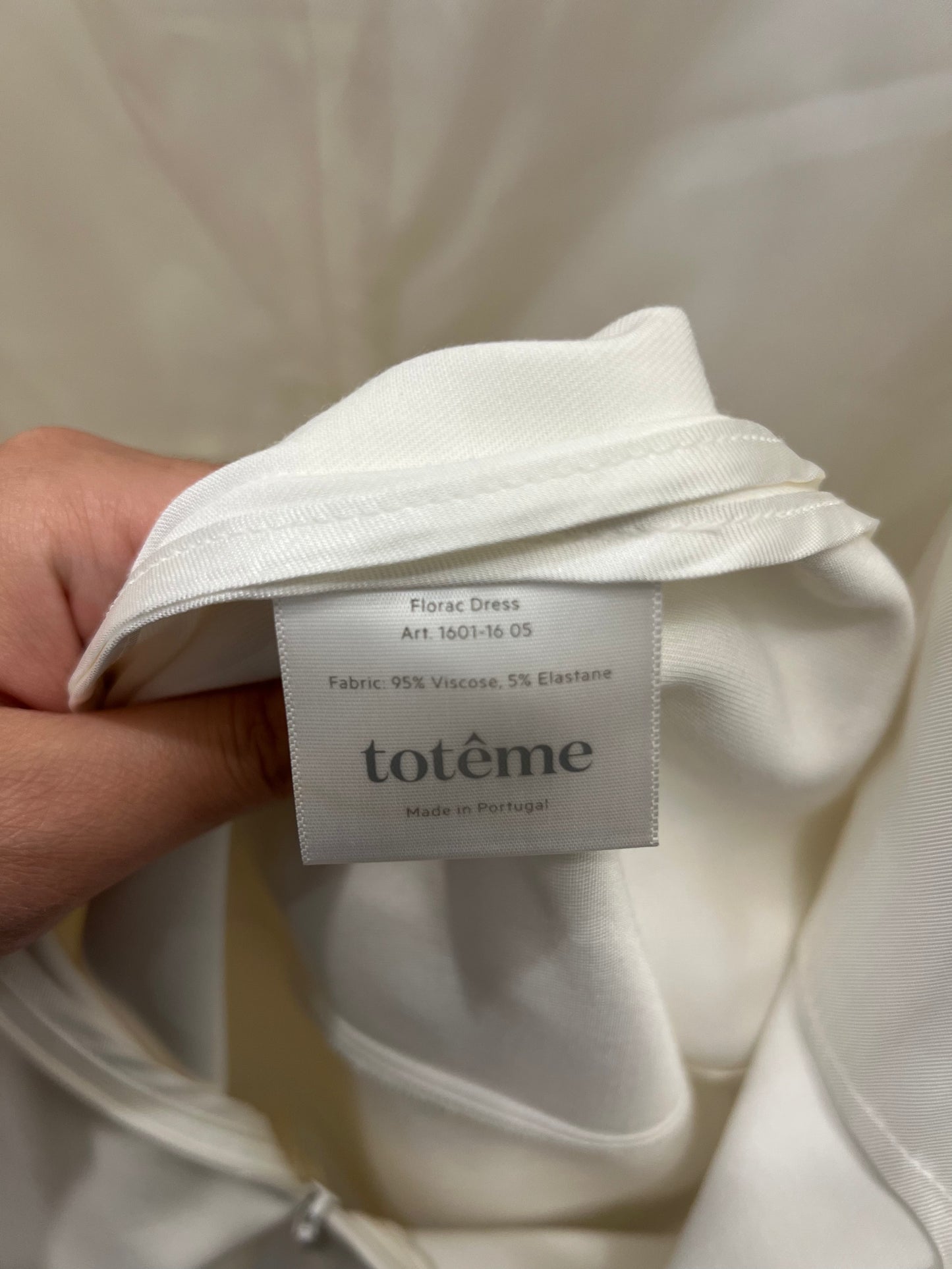 Totême V-Neck Crème Midi Dress