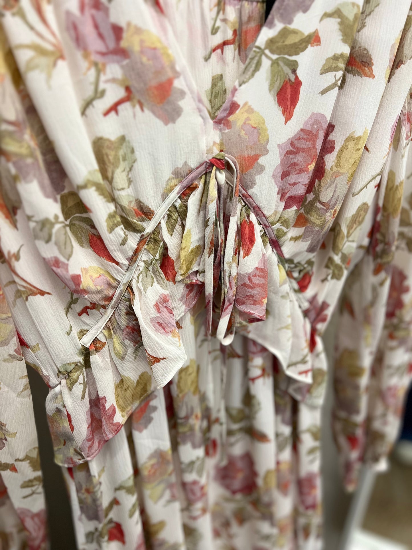 The Kooples Floral English Roses Ruffle Maxi Dress