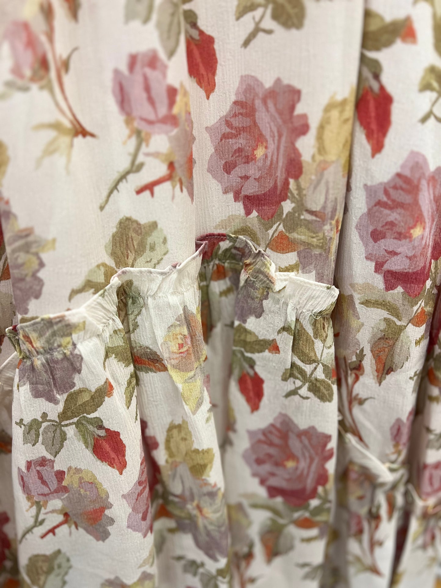 The Kooples Floral English Roses Ruffle Maxi Dress
