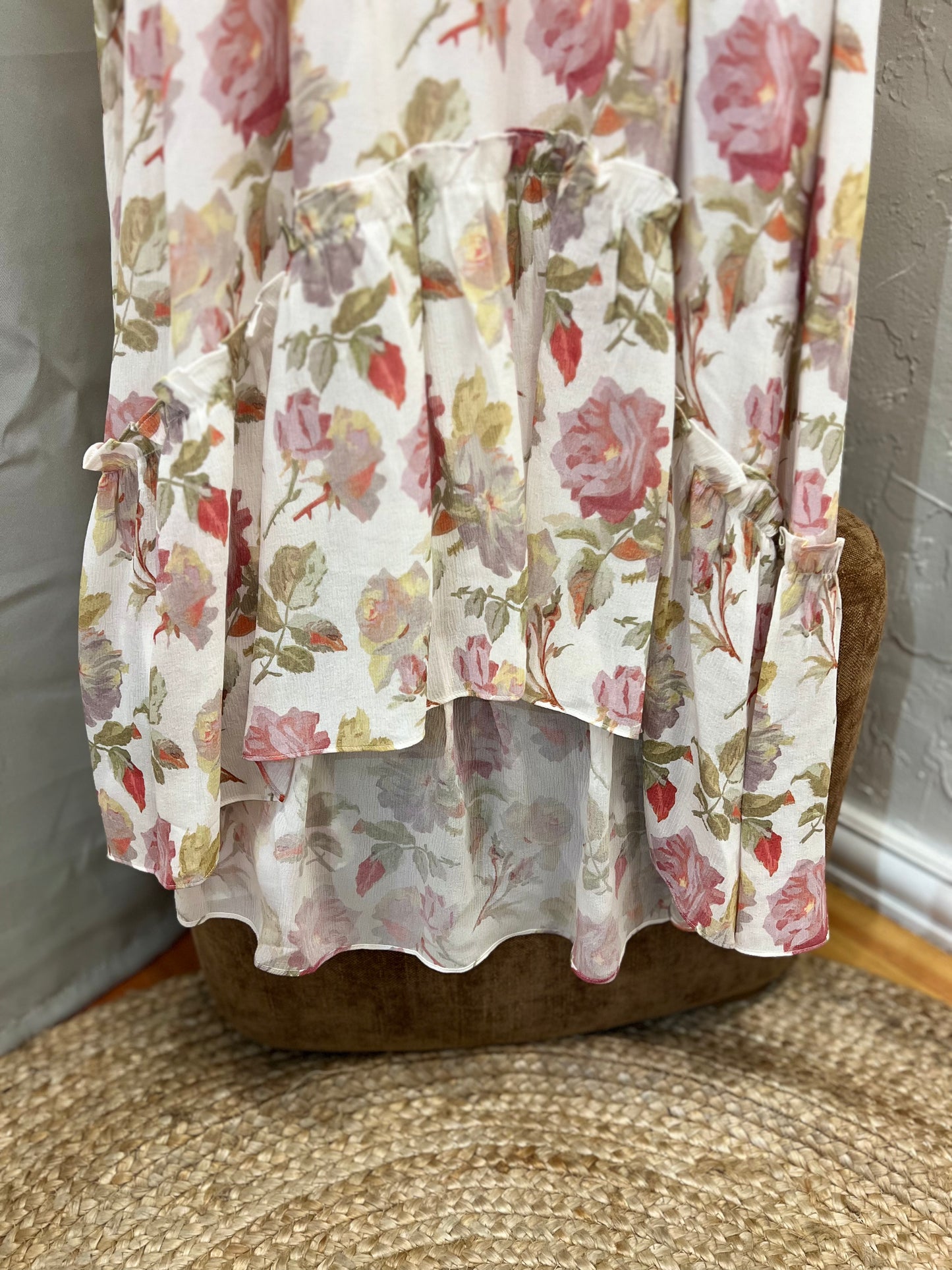 The Kooples Floral English Roses Ruffle Maxi Dress