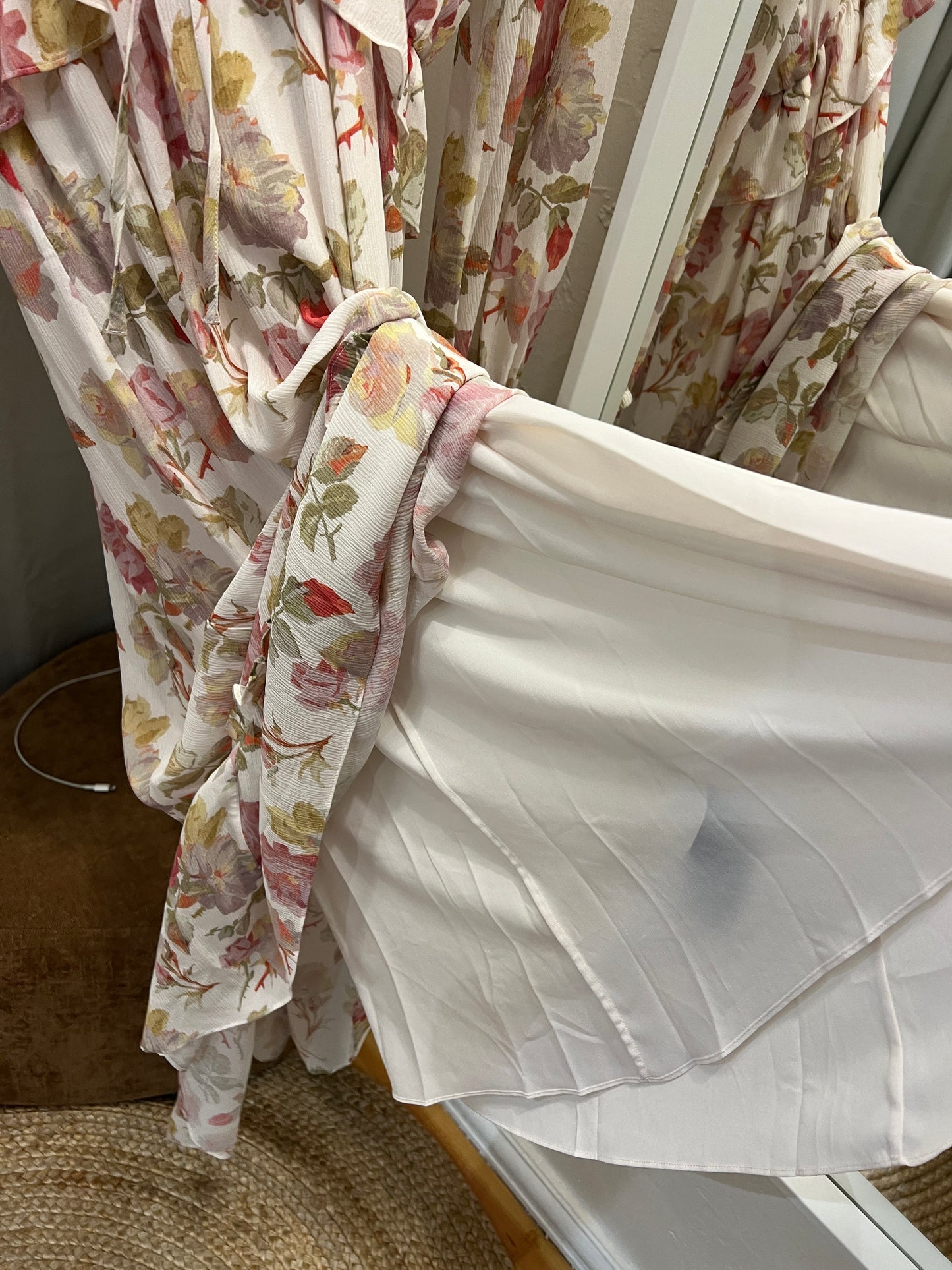 The Kooples Floral English Roses Ruffle Maxi Dress