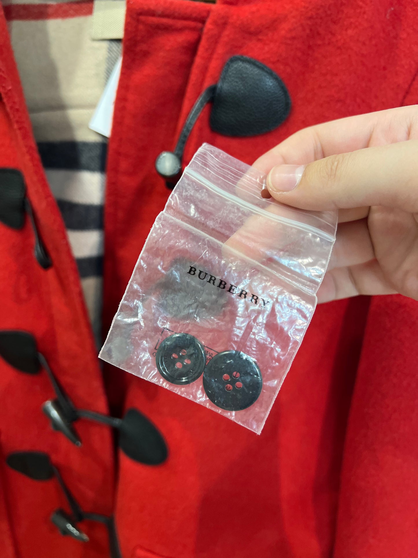 Burberry Brit Red Woolen Hood Duffle Coat