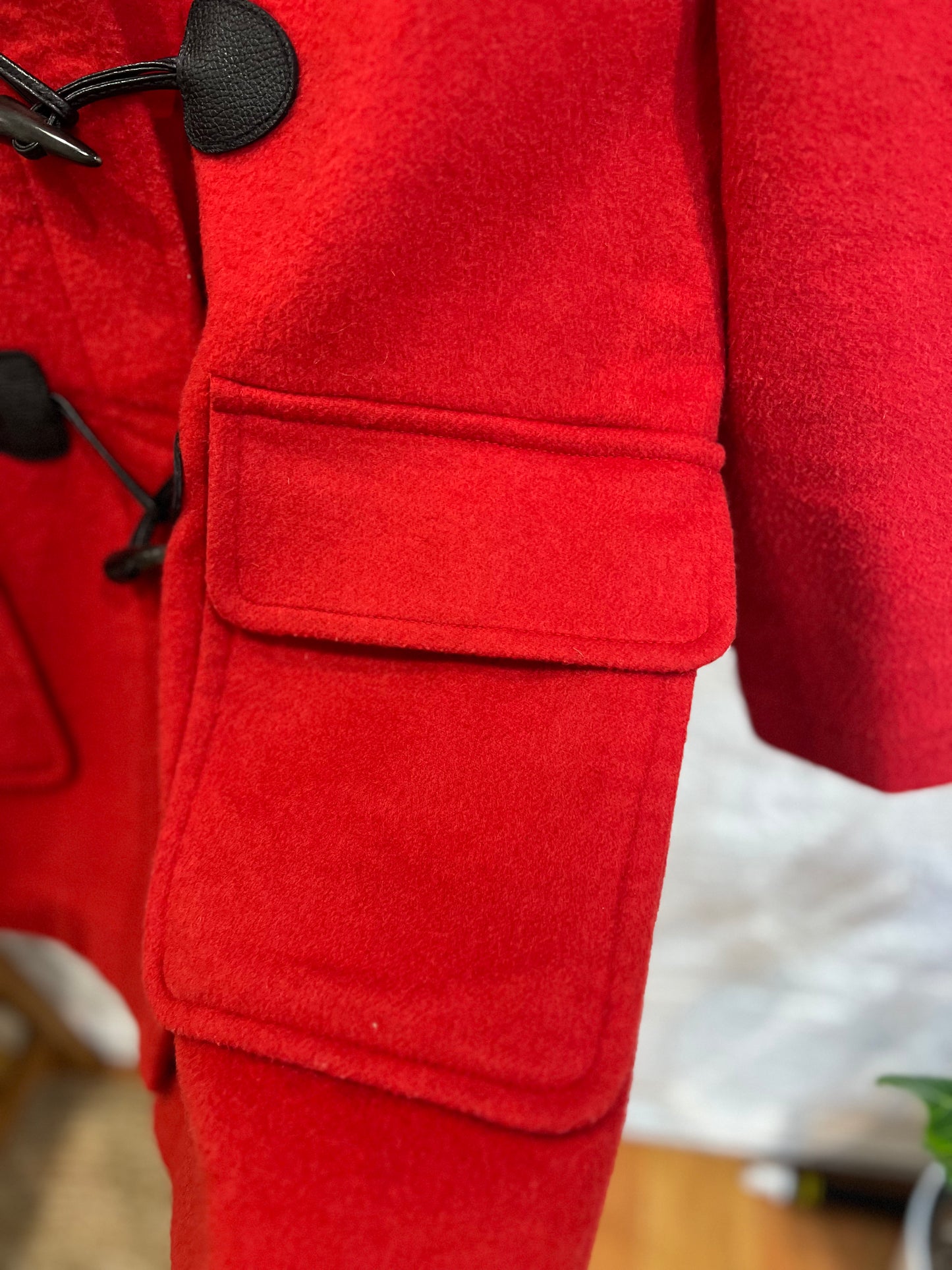 Burberry Brit Red Woolen Hood Duffle Coat
