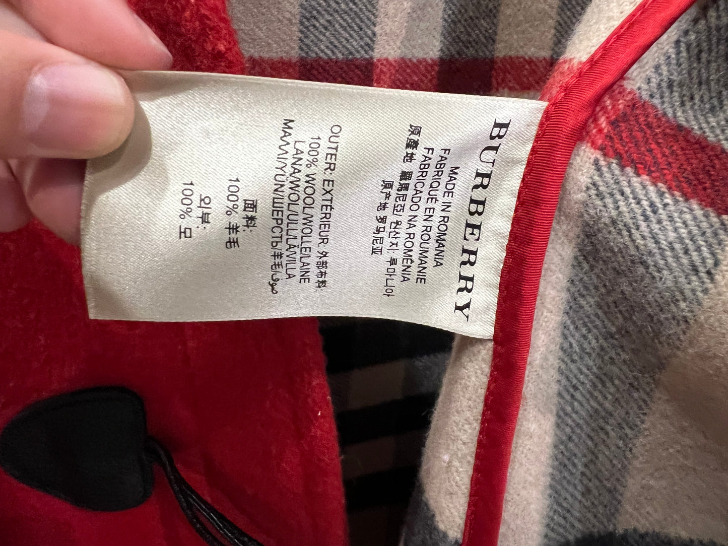 Burberry Brit Red Woolen Hood Duffle Coat