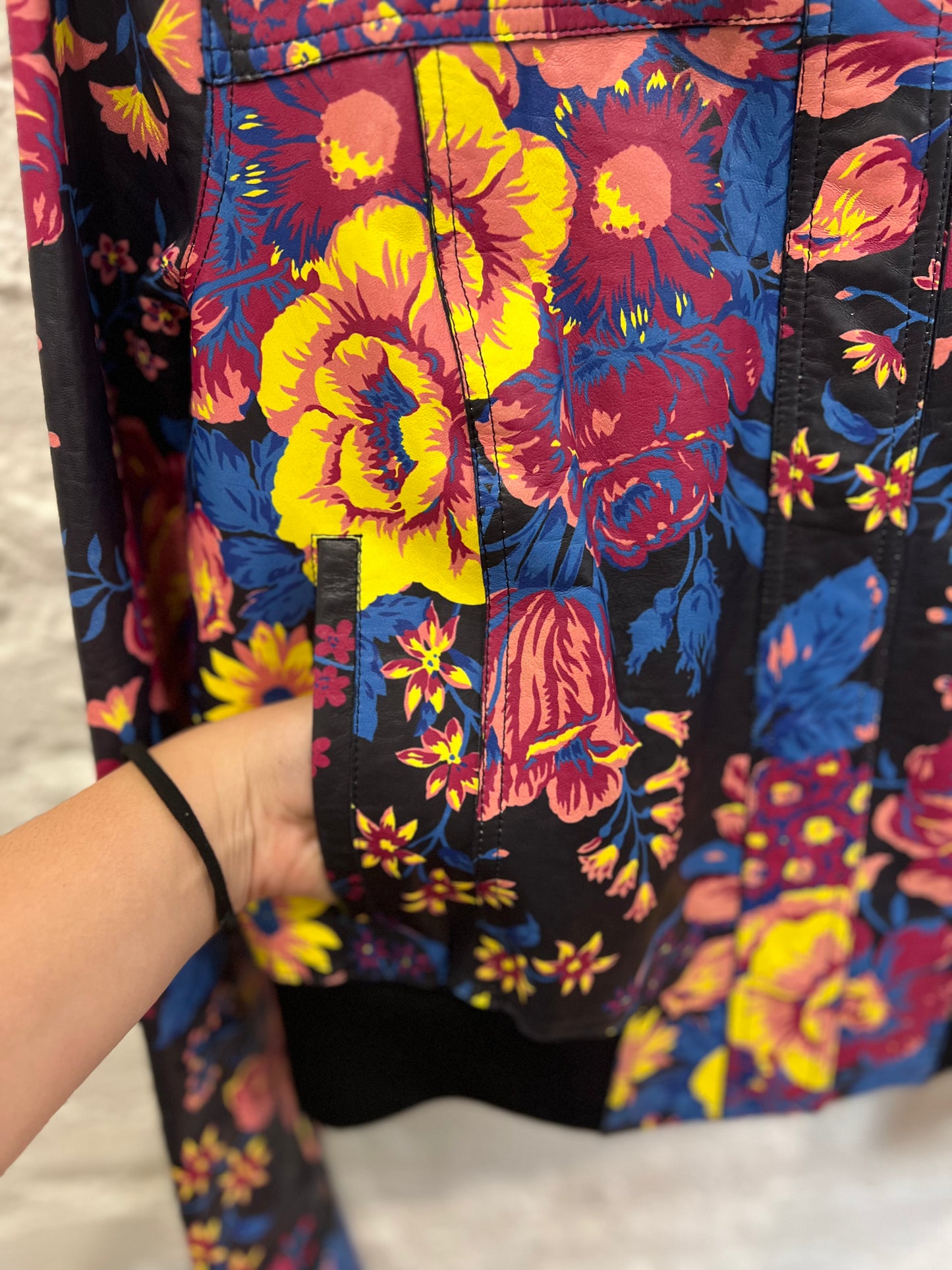 Diane Von Furstenberg Floral Leather Jacket