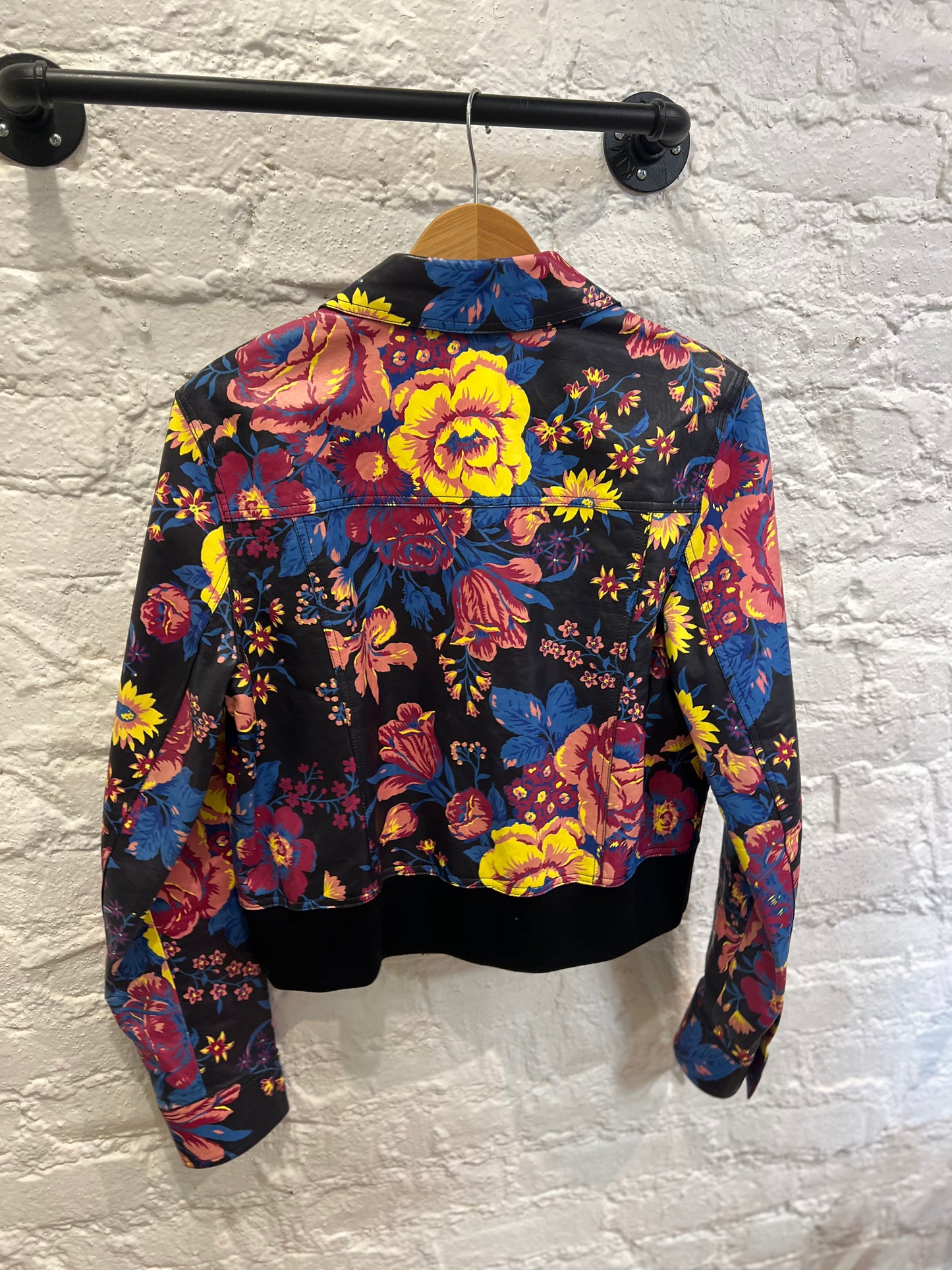 Diane Von Furstenberg Floral Leather Jacket