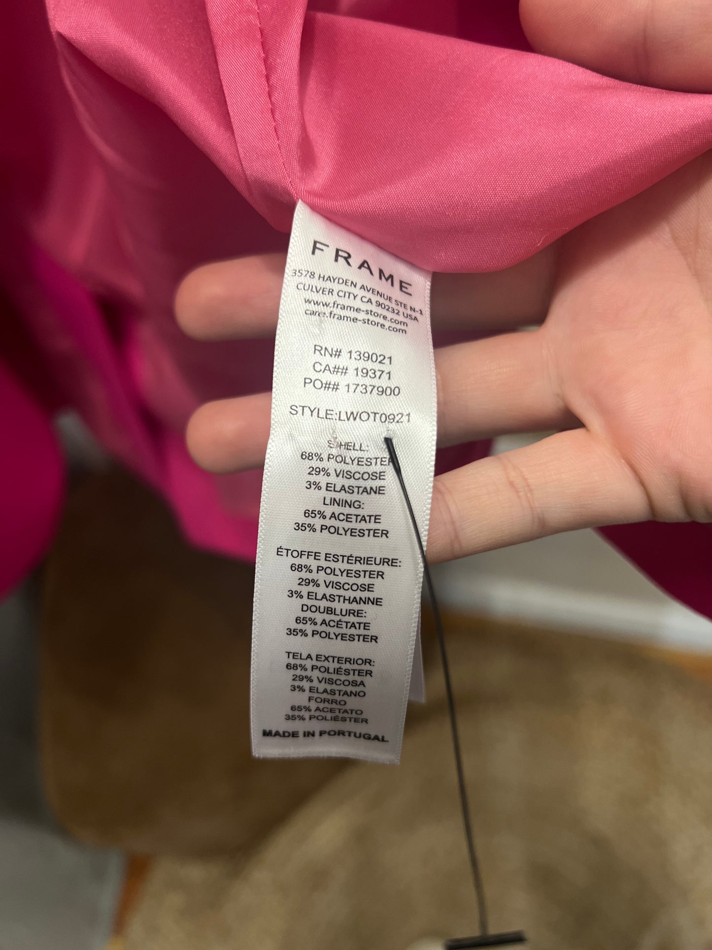 Frame Denim Pink Blazer