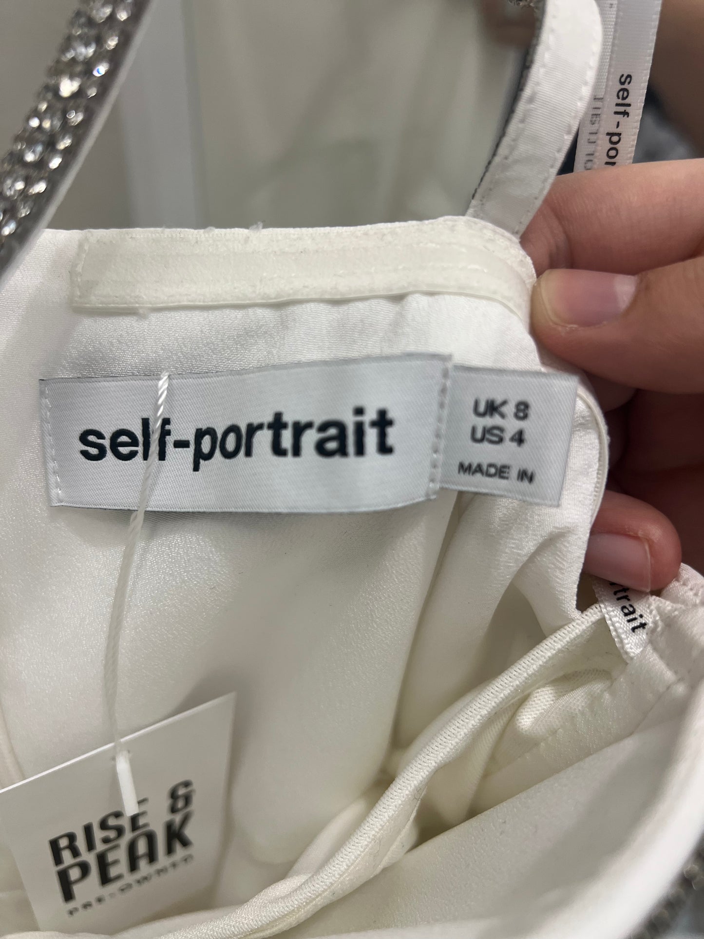 Self-Portrait White Taffeta Flared Mini Dress