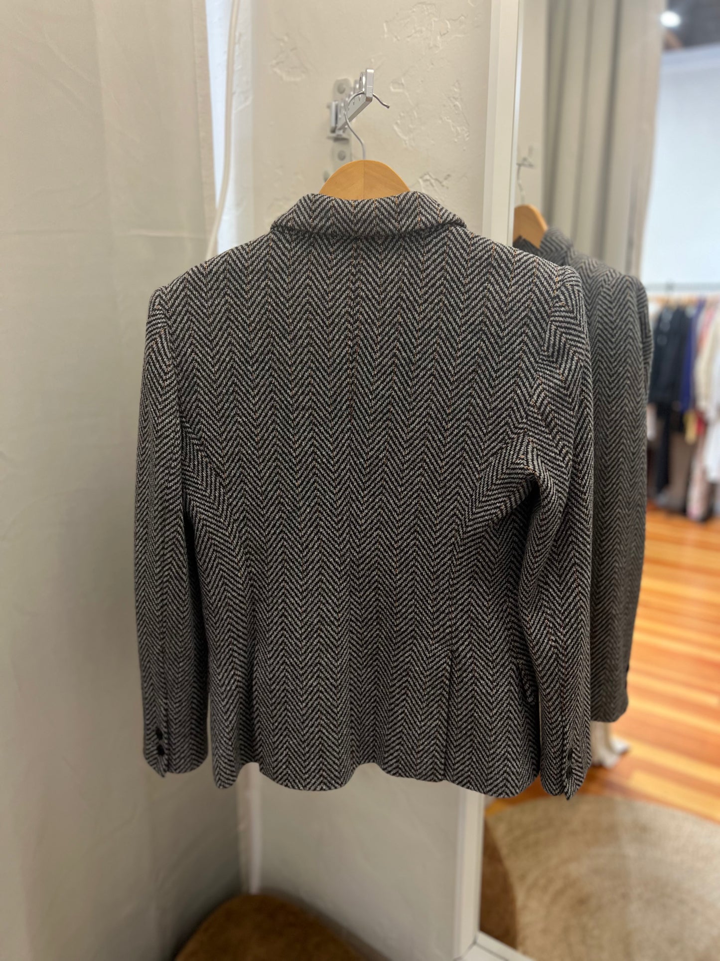 L’AGENCE Herringbone Patterned Blazer