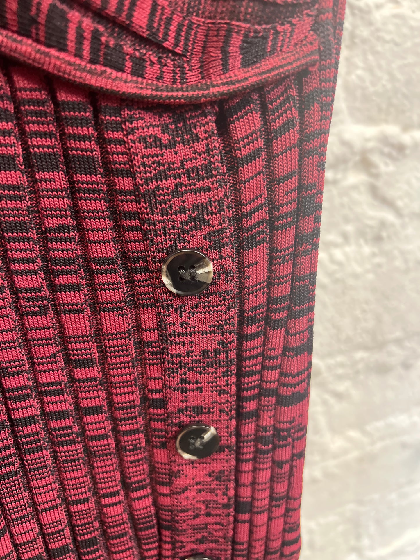 Self-Portrait Burgundy Ribbed Knit Dress
