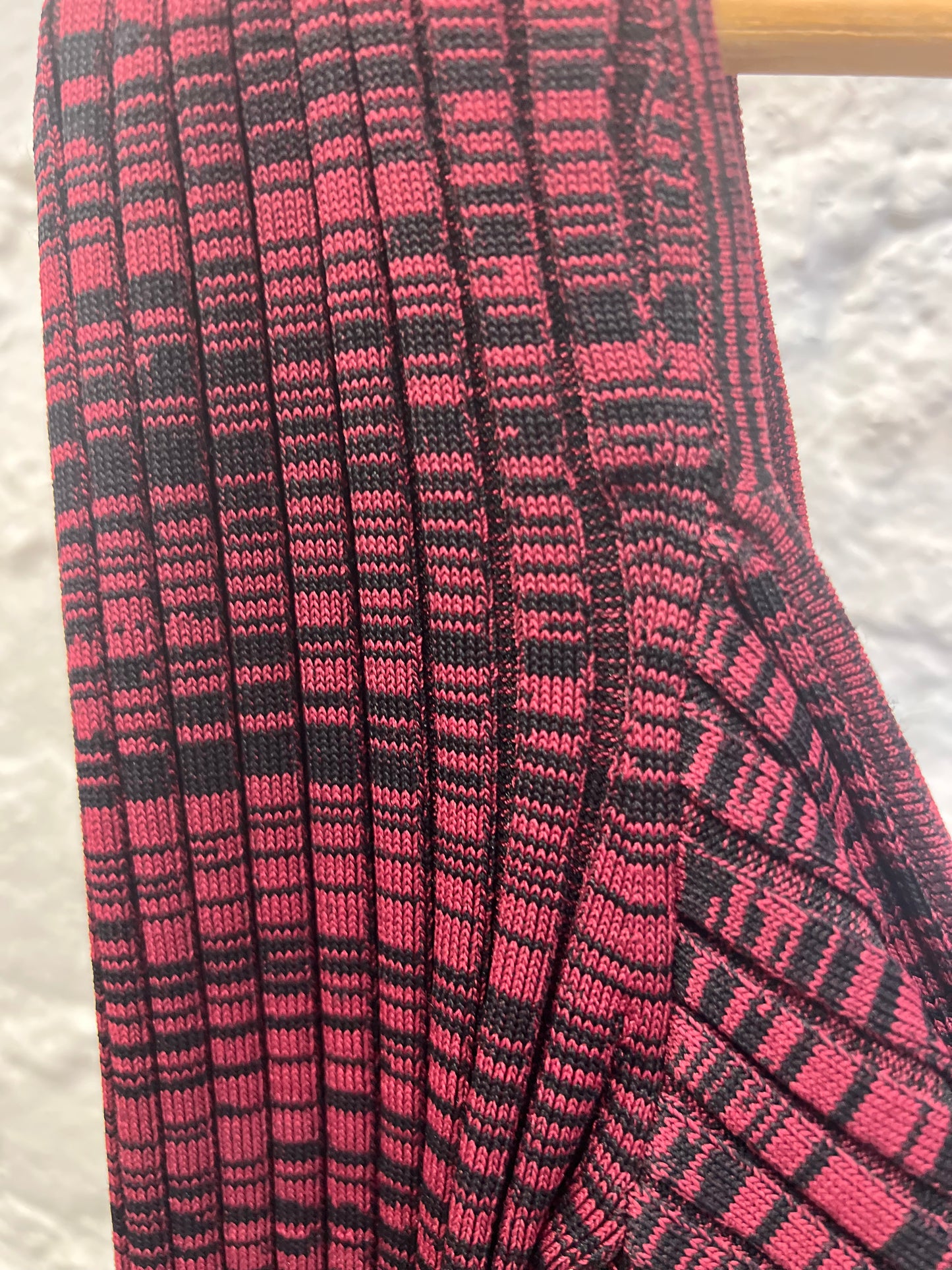 Self-Portrait Burgundy Ribbed Knit Dress