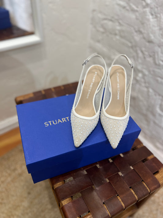 Stuart Weitzman Emilia Mesh 100 Slingback Pumps